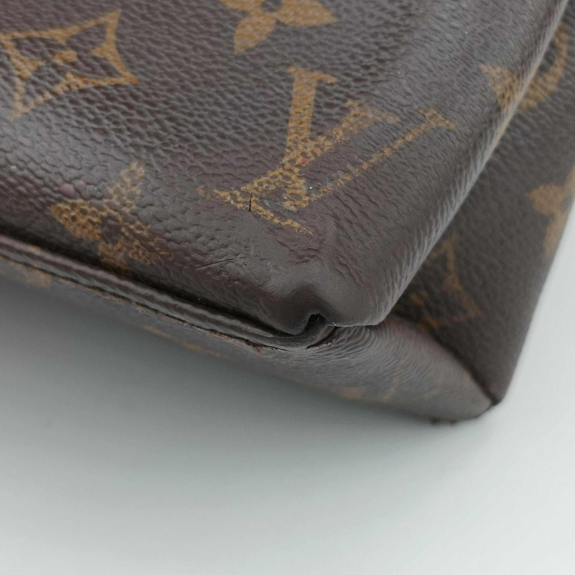 Pre-owned Louis Vuitton SAINT MICHEL brown×COQUELICOT Monogram Canvas×Epi Leather M44031 shoulderbag | stylenewstar