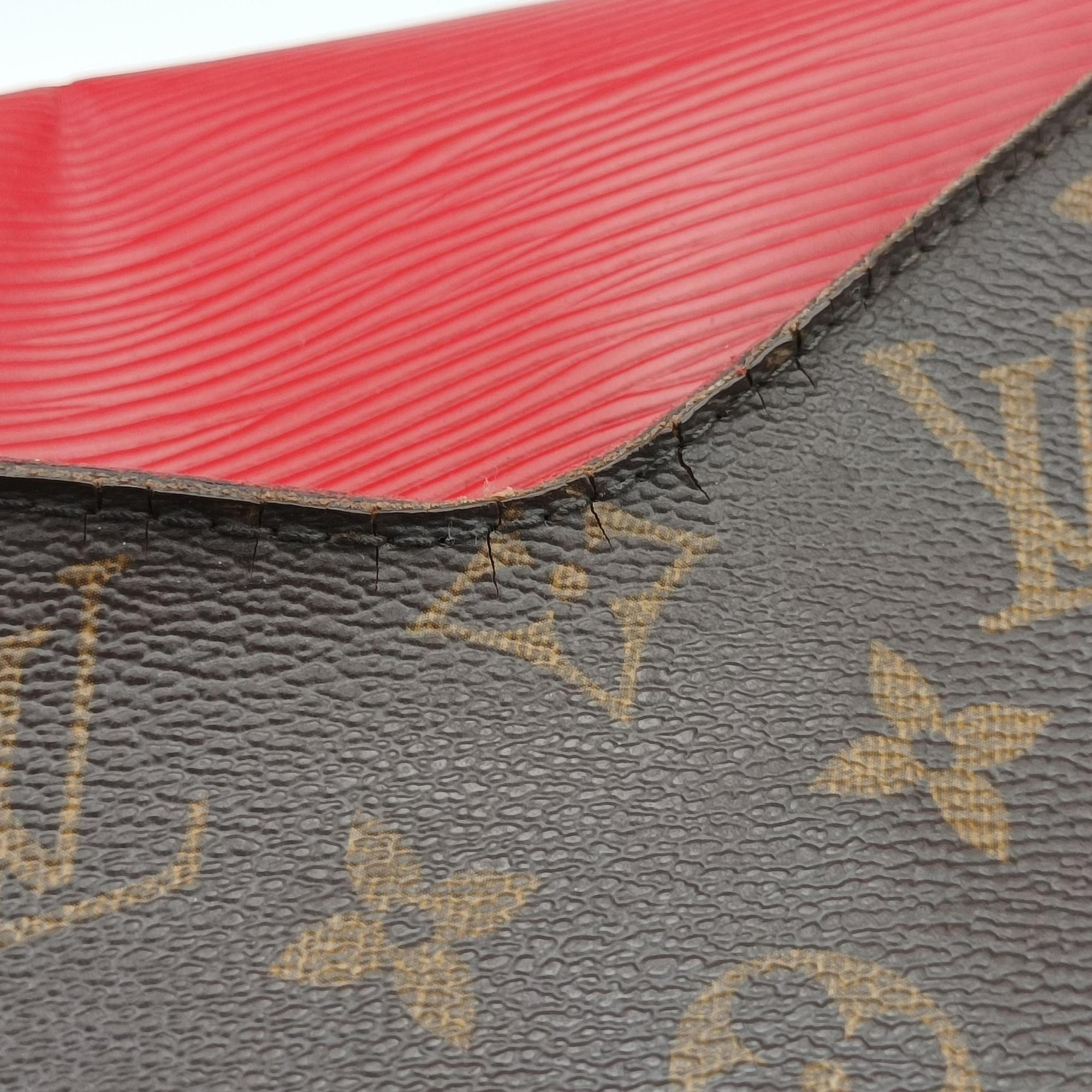 Pre-owned Louis Vuitton SAINT MICHEL brown×COQUELICOT Monogram Canvas×Epi Leather M44031 shoulderbag | stylenewstar