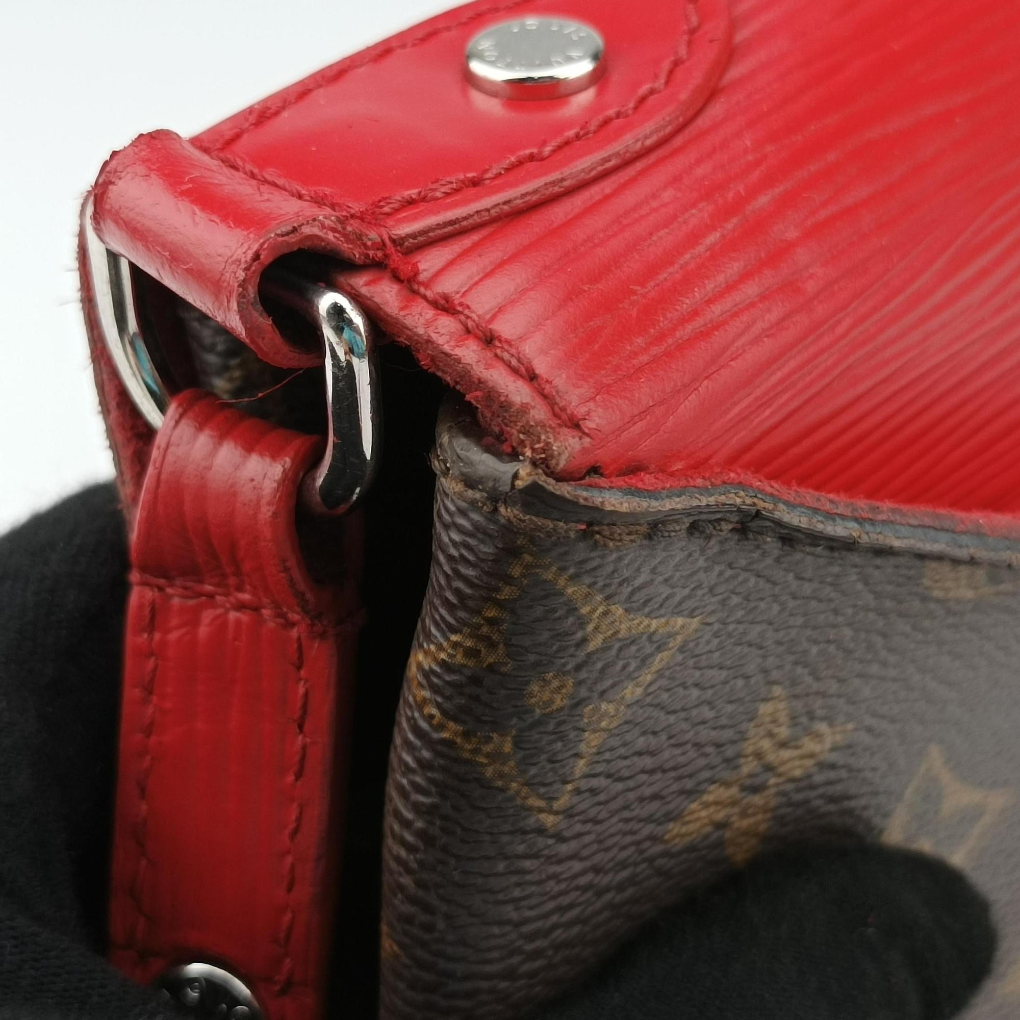 Pre-owned Louis Vuitton SAINT MICHEL brown×COQUELICOT Monogram Canvas×Epi Leather M44031 shoulderbag | stylenewstar