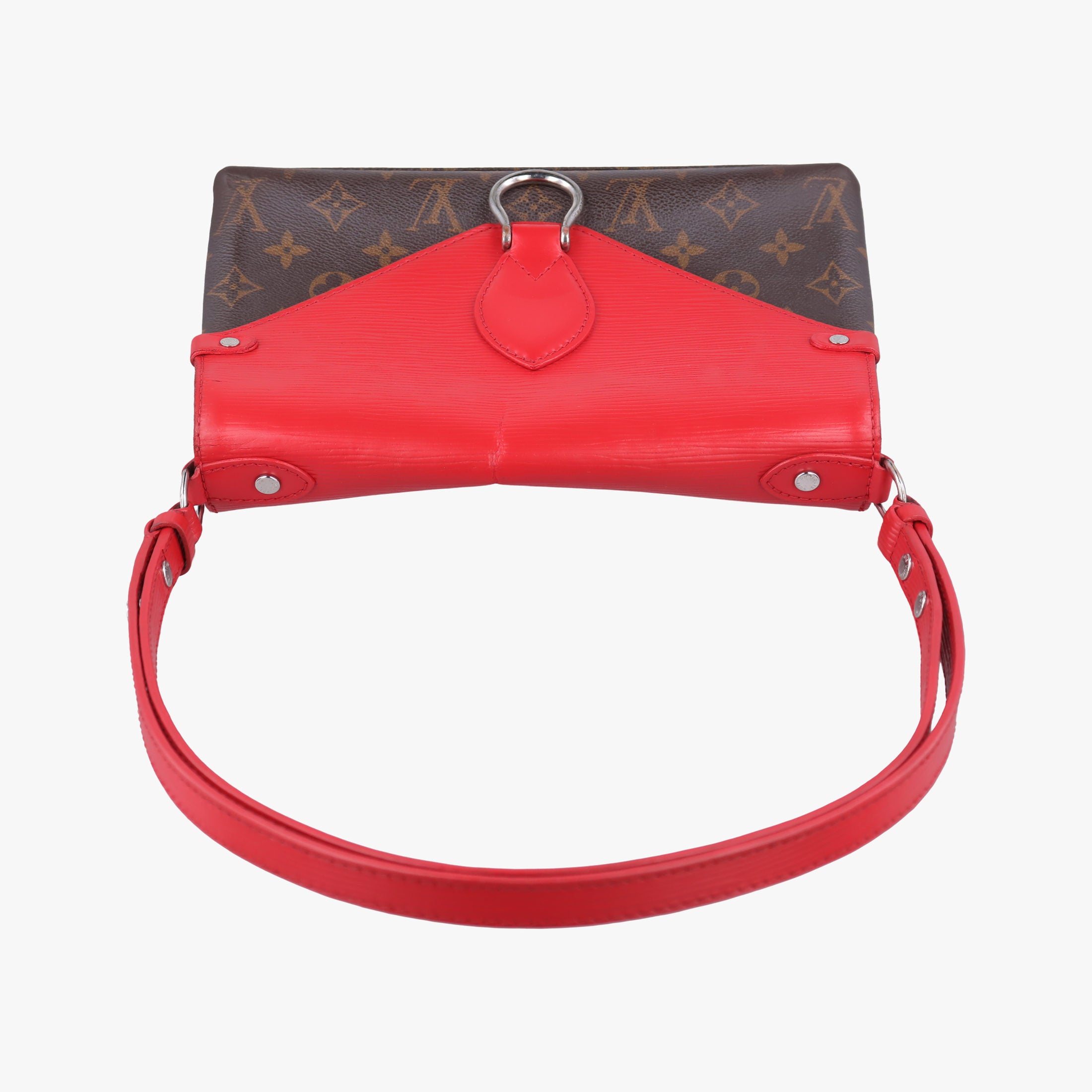 Pre-owned Louis Vuitton SAINT MICHEL brown×COQUELICOT Monogram Canvas×Epi Leather M44031 shoulderbag | stylenewstar