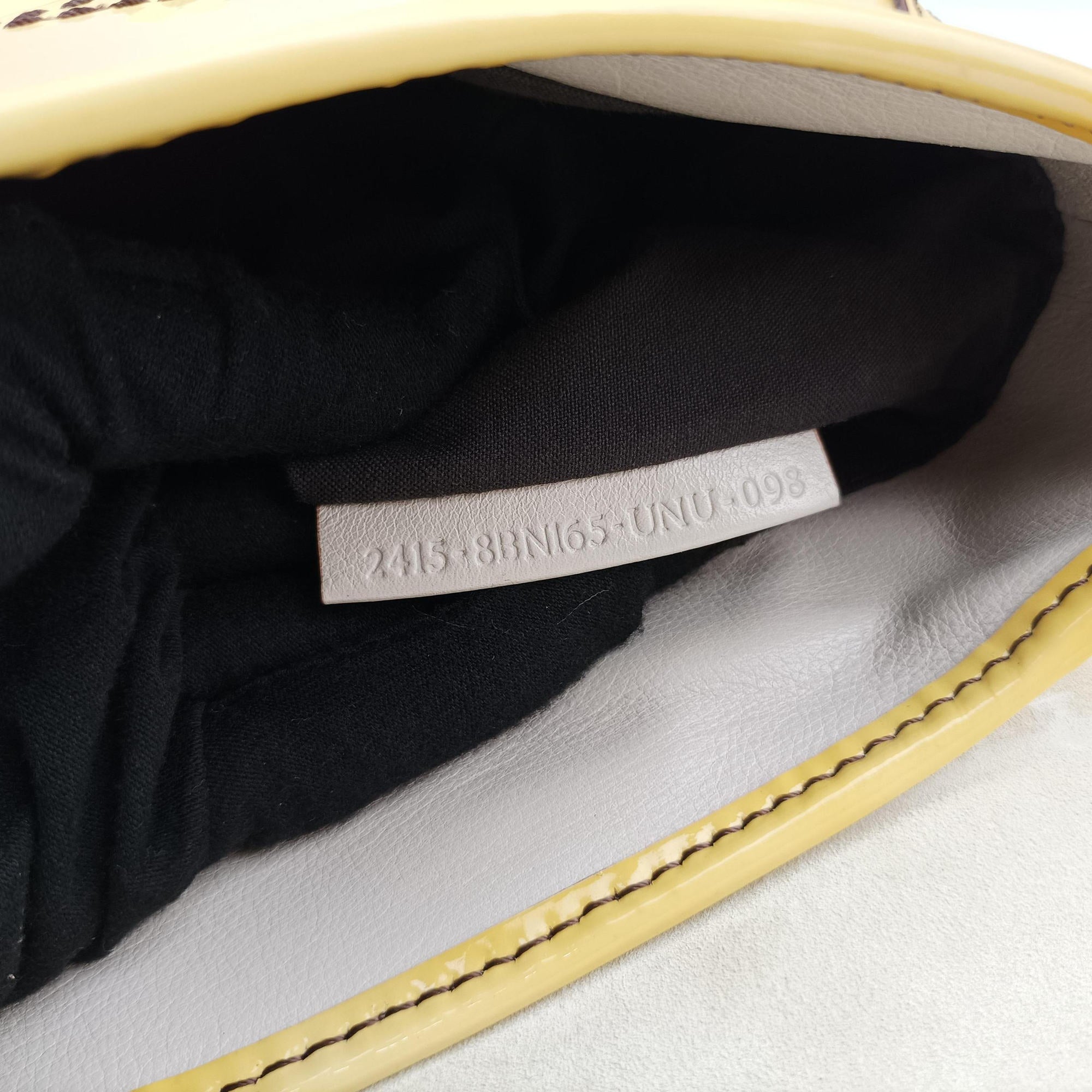 Pre-owned Fendi B Bag Yellow Patent Leather 8BN165 shoulderbag | stylenewstar