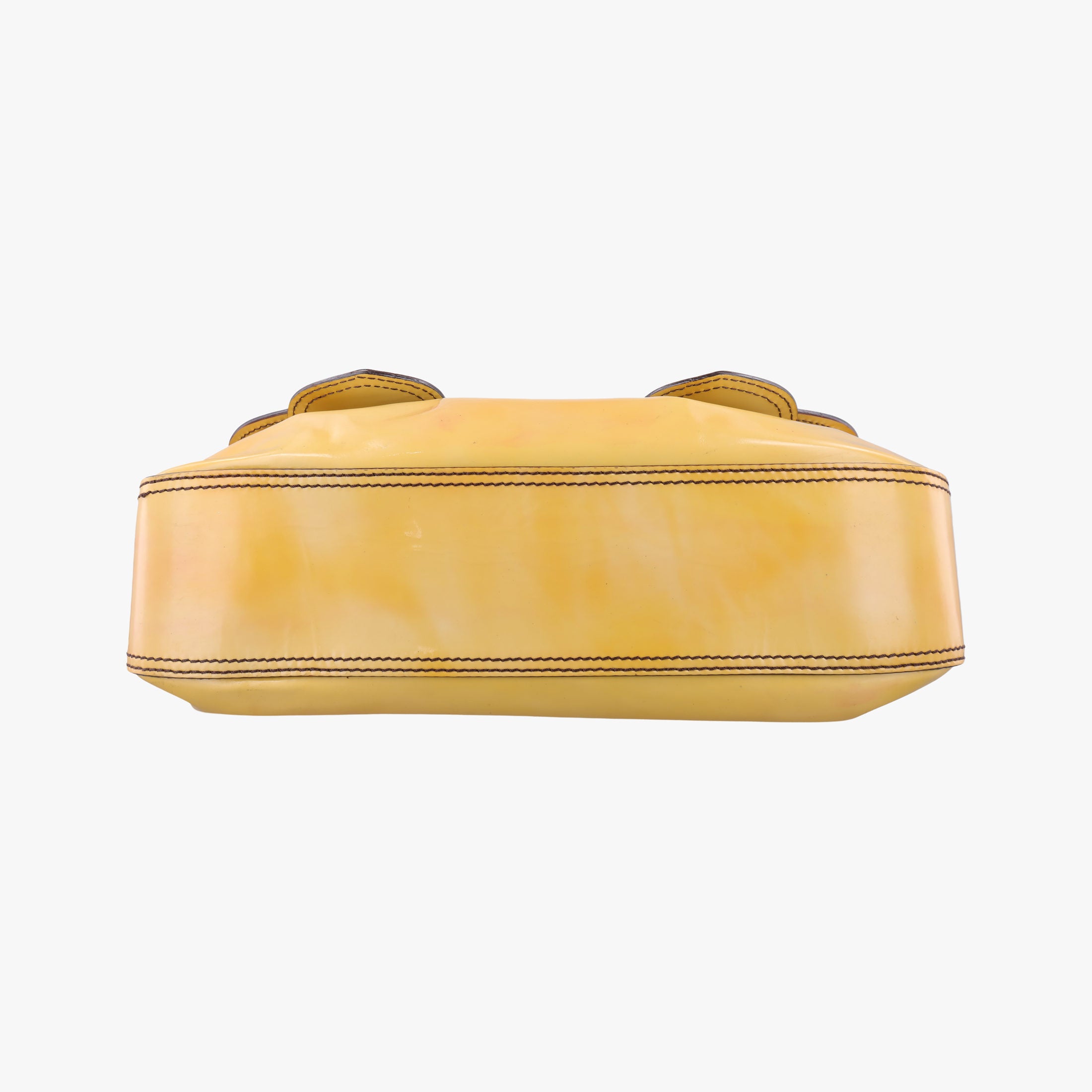 Pre-owned Fendi B Bag Yellow Patent Leather 8BN165 shoulderbag | stylenewstar