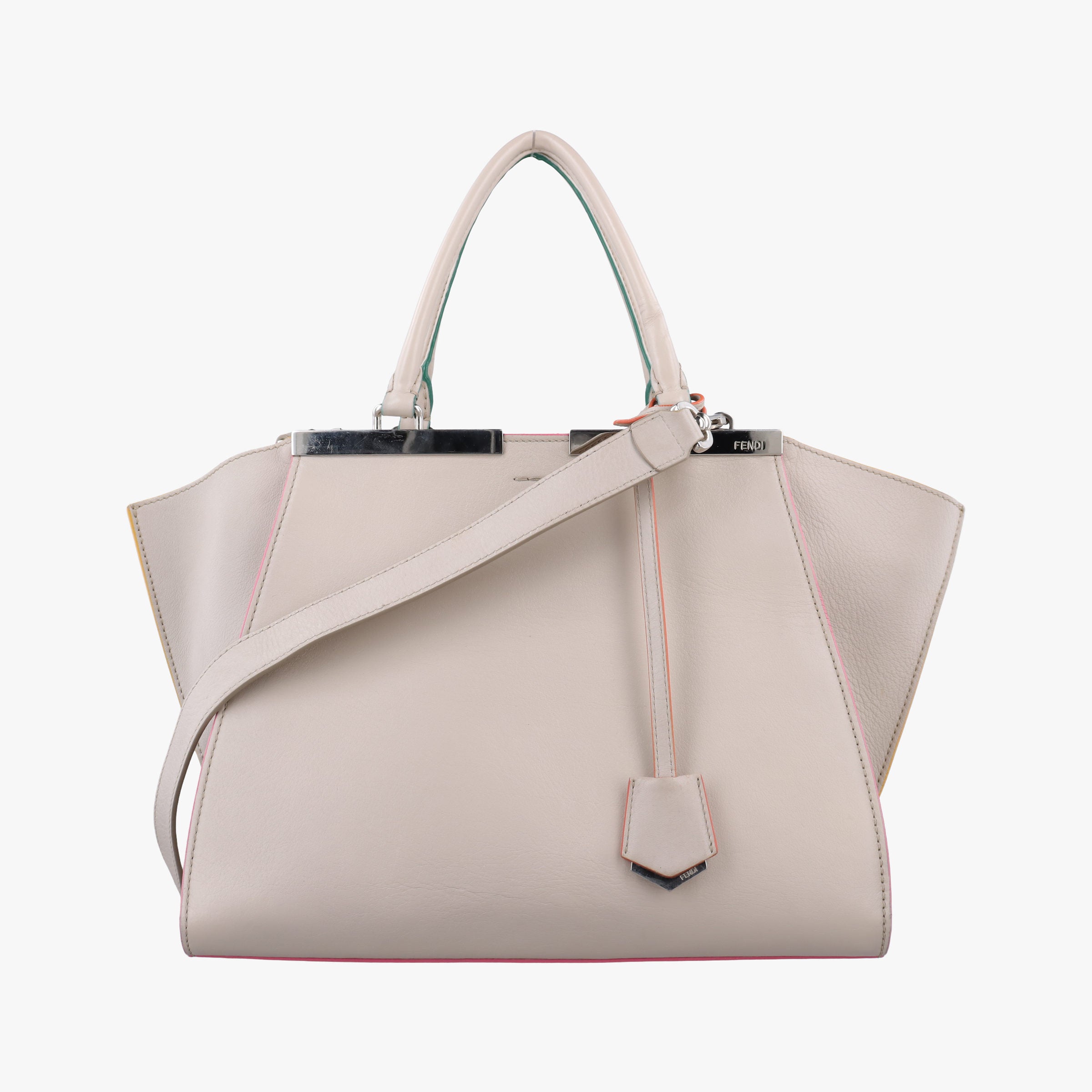 Pre-owned Fendi 3 Jours beige leather 8BH279 shoulderbag | stylenewstar
