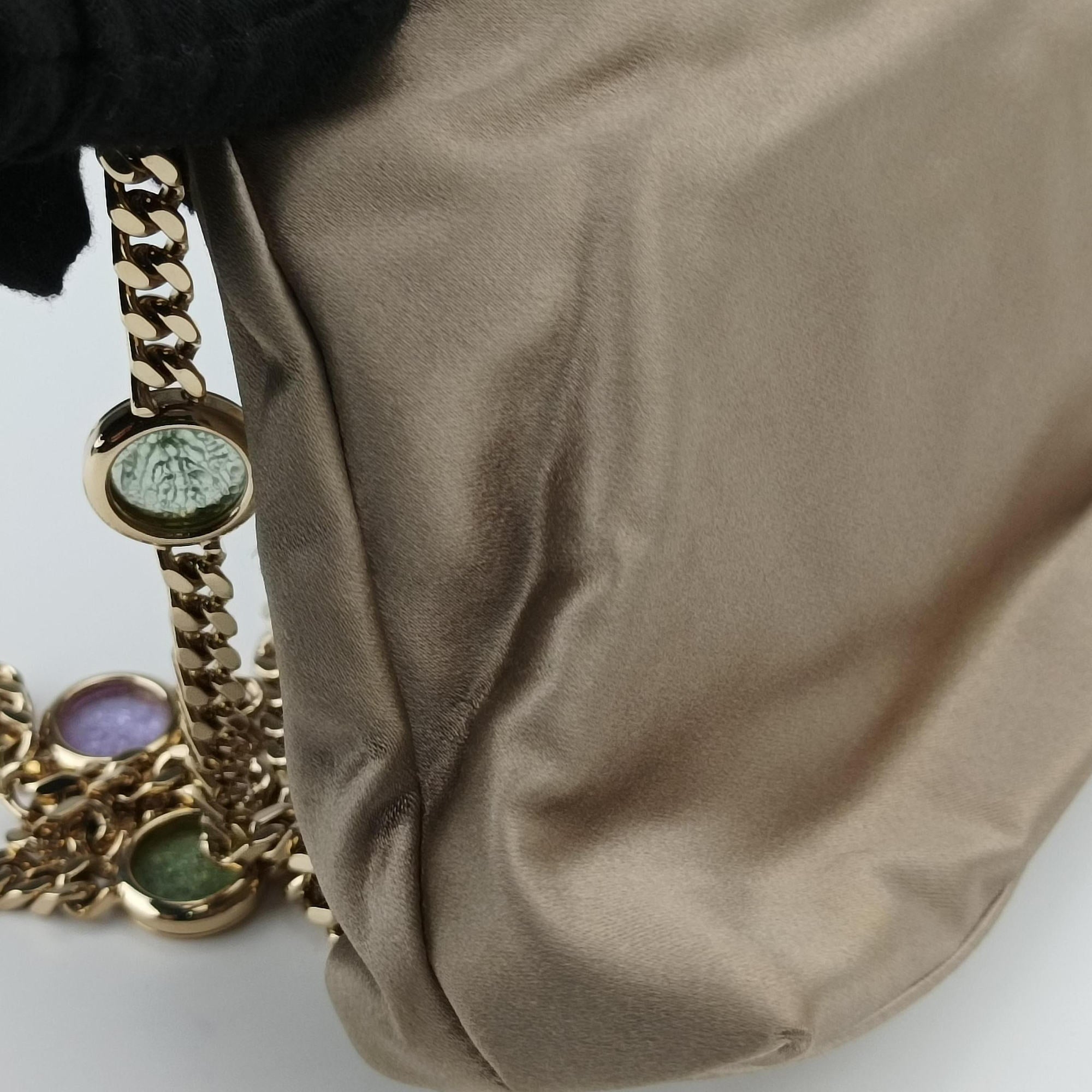 Secondhand Bvlgari Monete Beige Satin Leather  shoulderbag | stylenewstar