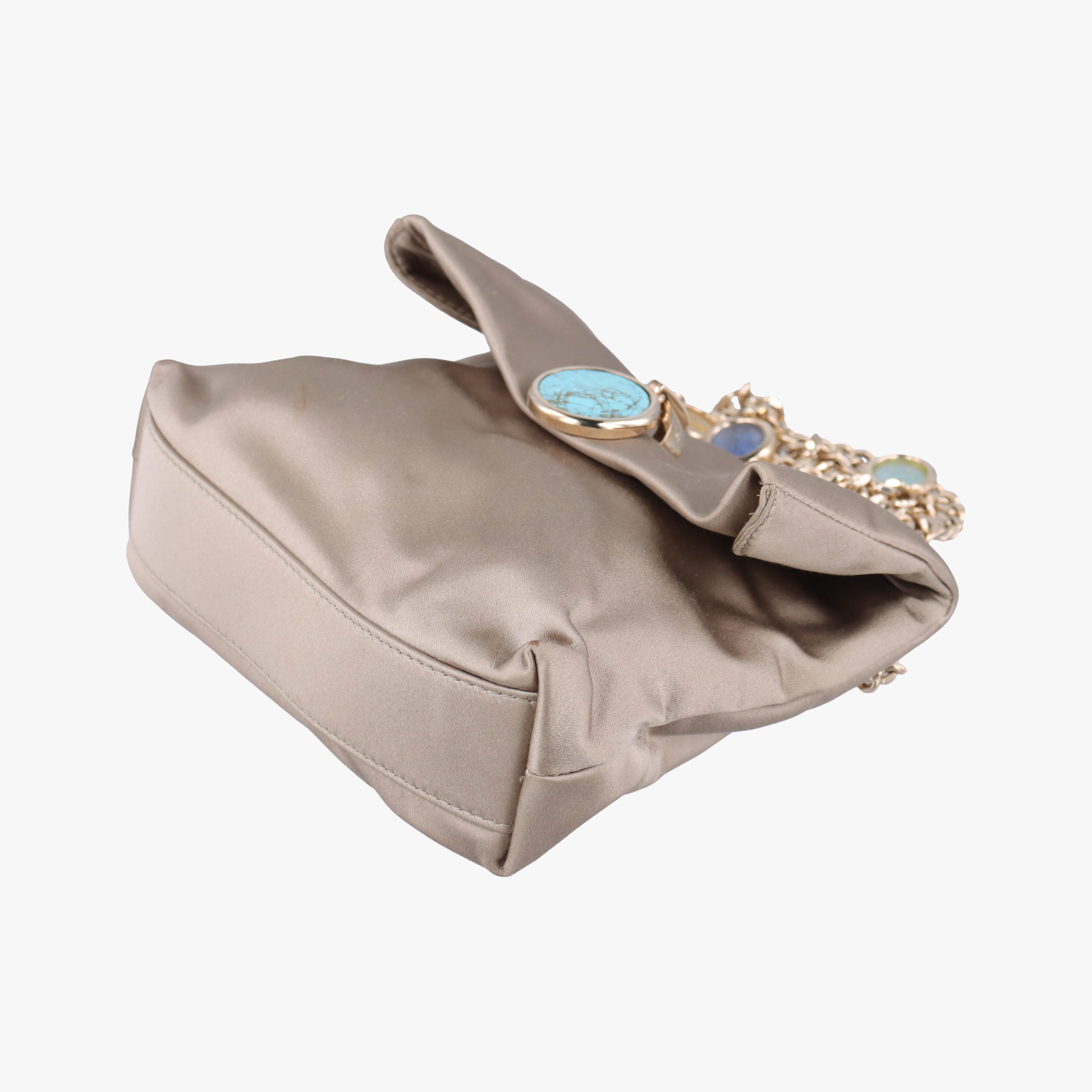 Secondhand Bvlgari Monete Beige Satin Leather  shoulderbag | stylenewstar
