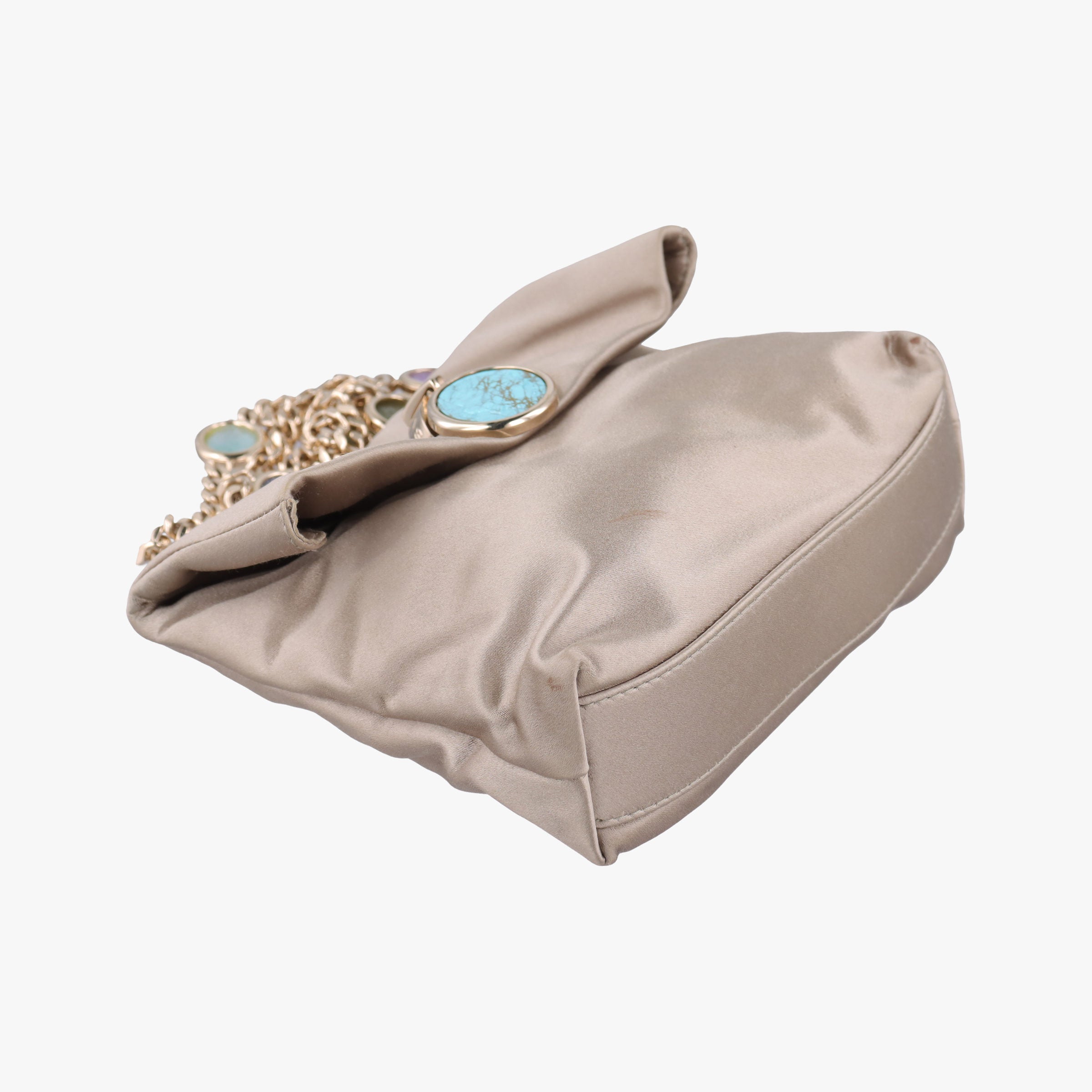 Secondhand Bvlgari Monete Beige Satin Leather  shoulderbag | stylenewstar