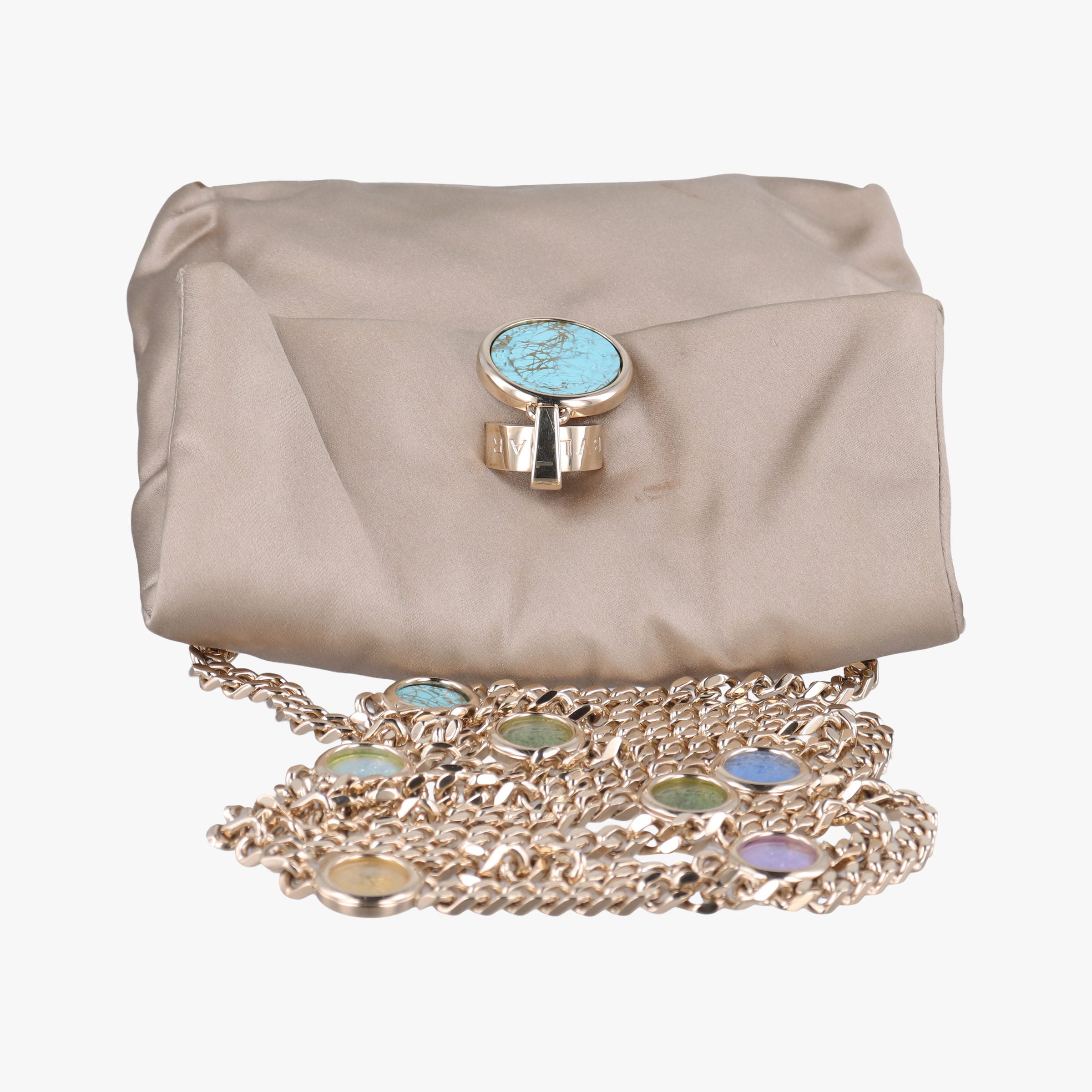 Secondhand Bvlgari Monete Beige Satin Leather  shoulderbag | stylenewstar