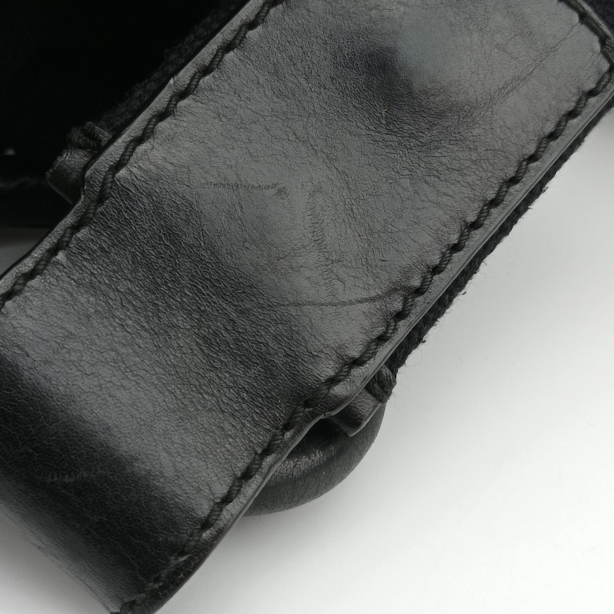 Pre-owned Christian Dior Lattice Messenger Black leather  shoulderbag | stylenewstar