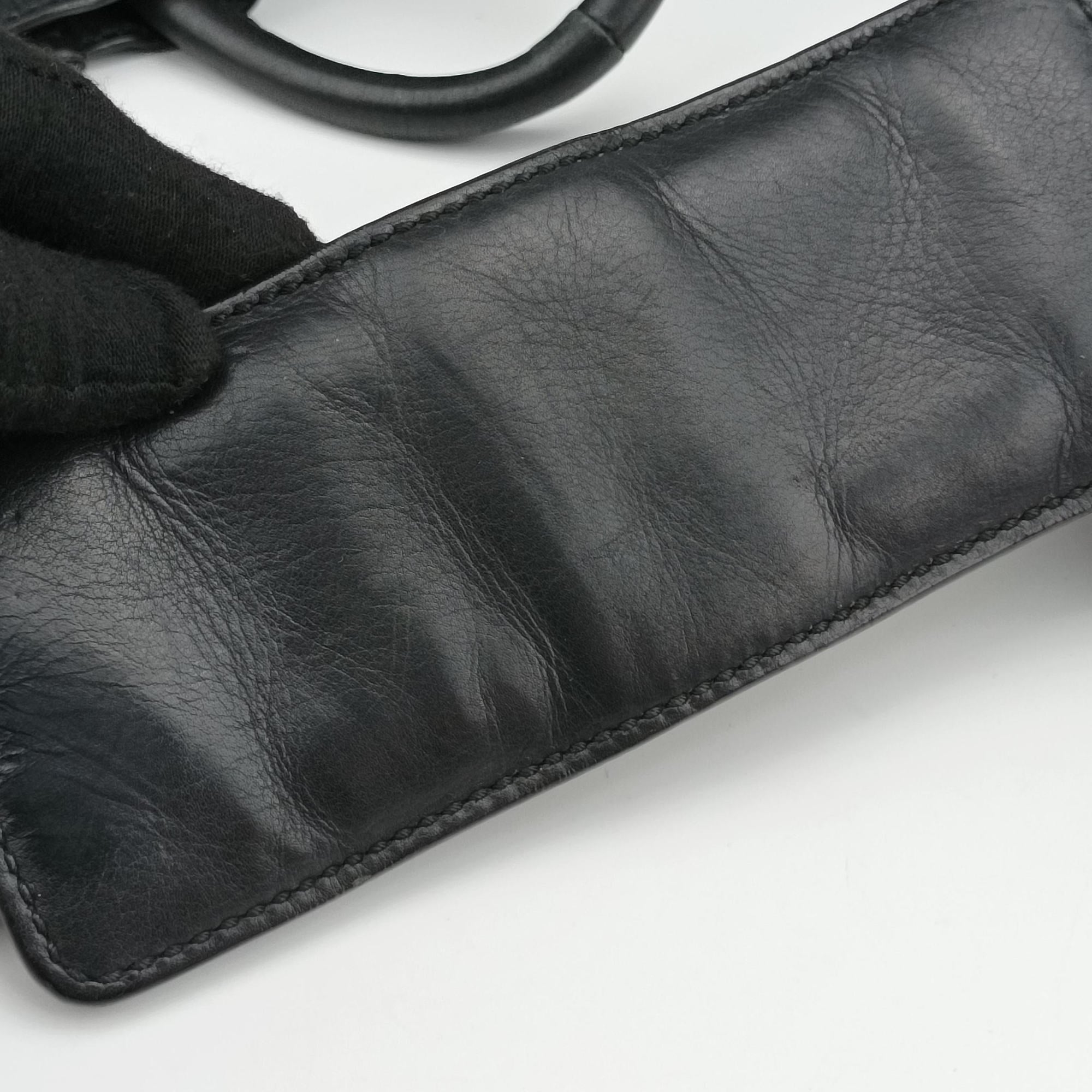Pre-owned Christian Dior Lattice Messenger Black leather  shoulderbag | stylenewstar
