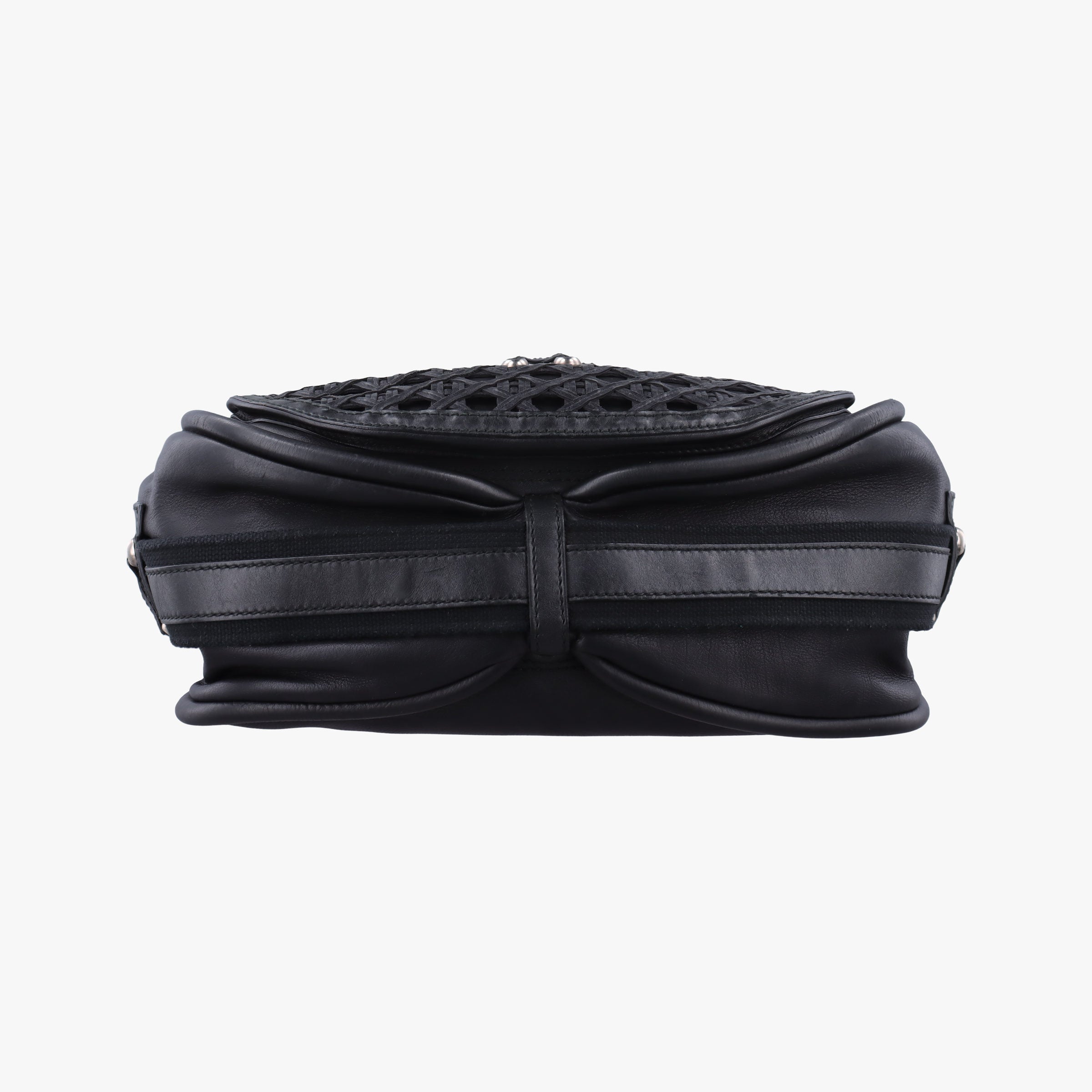 Pre-owned Christian Dior Lattice Messenger Black leather  shoulderbag | stylenewstar