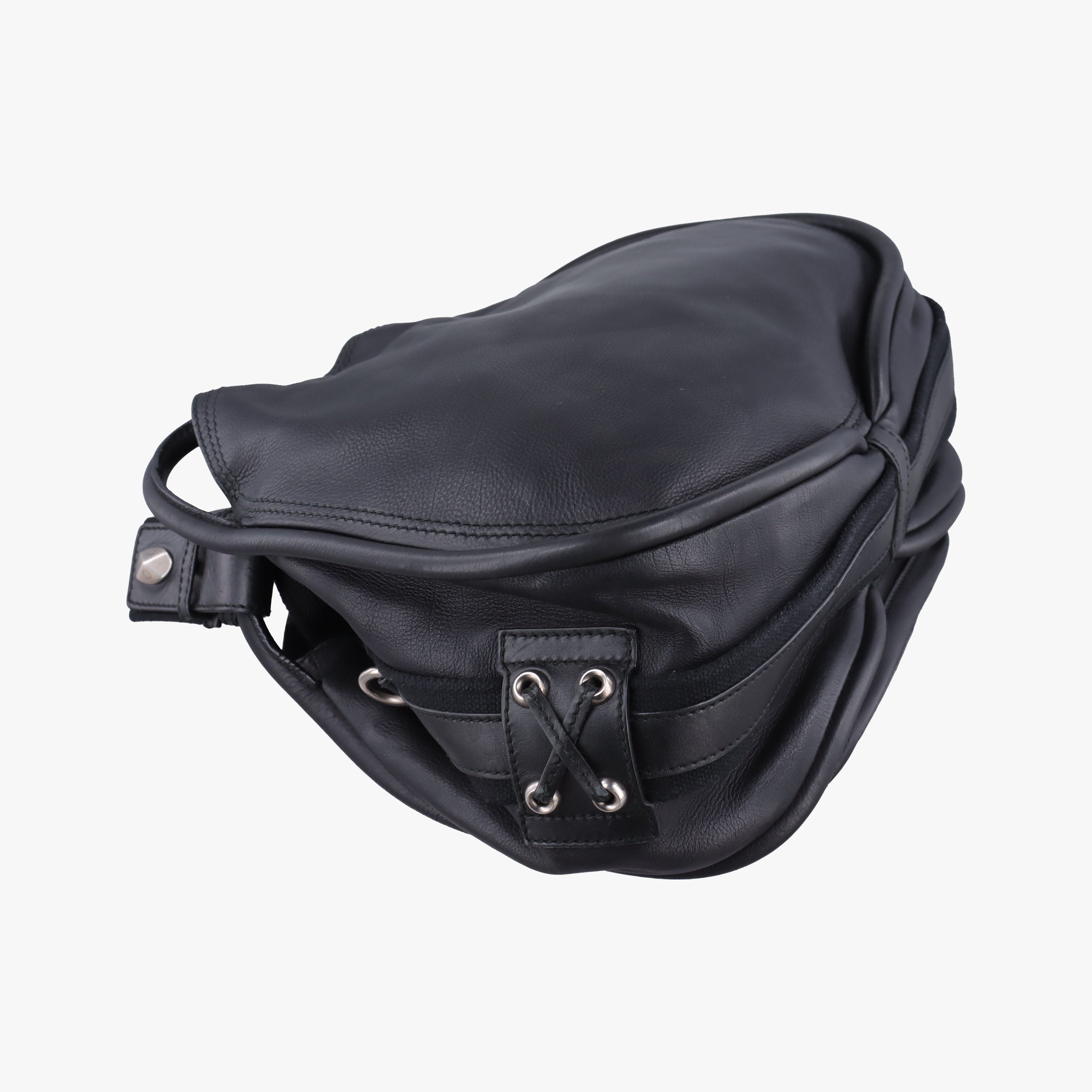 Pre-owned Christian Dior Lattice Messenger Black leather  shoulderbag | stylenewstar