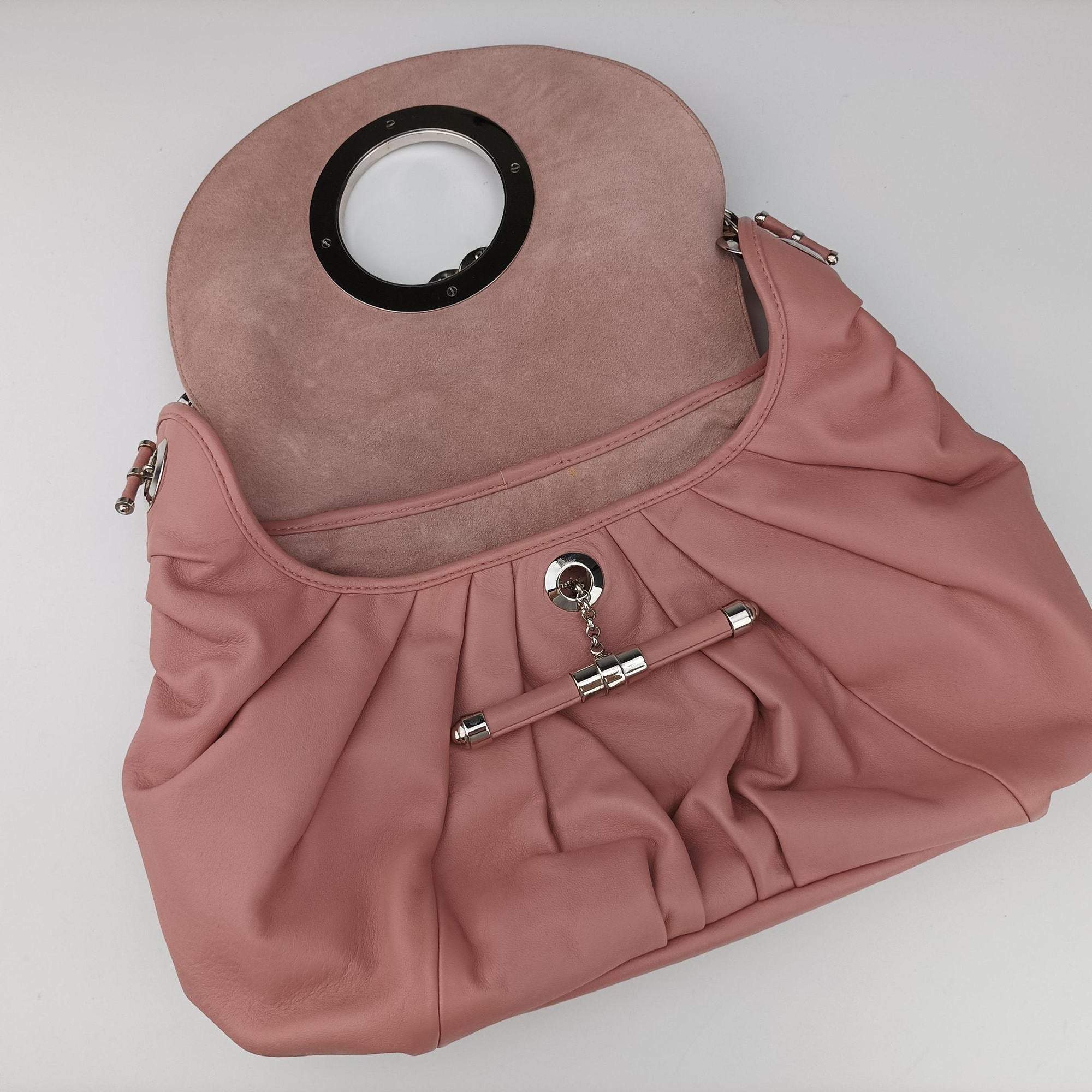 Pre-owned Christian Dior Jazz Club Pink leather  shoulderbag | stylenewstar