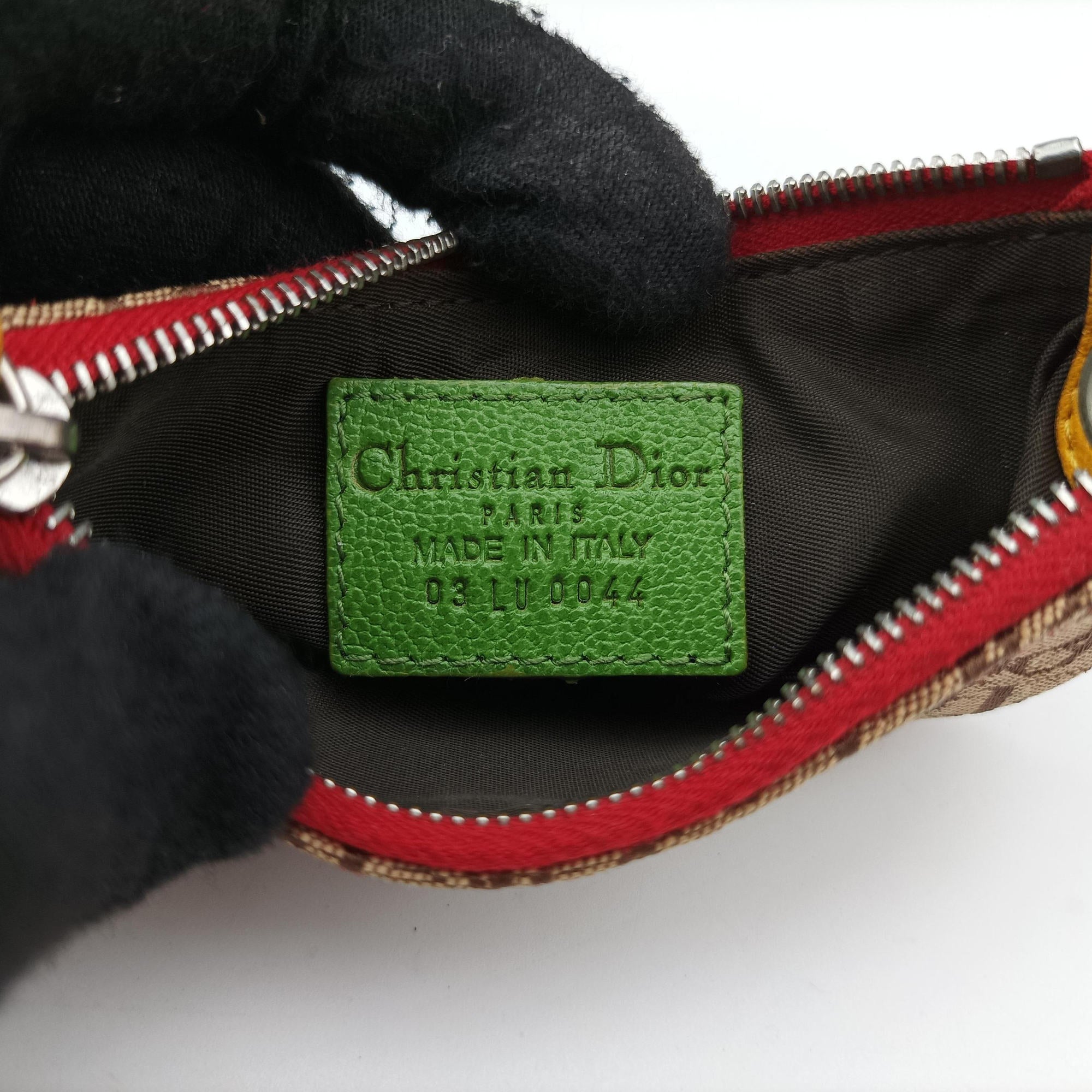 Secondhand Christian Dior rasta coin pouch beige×Red×Multicolor Jacquard×Leather  others | stylenewstar