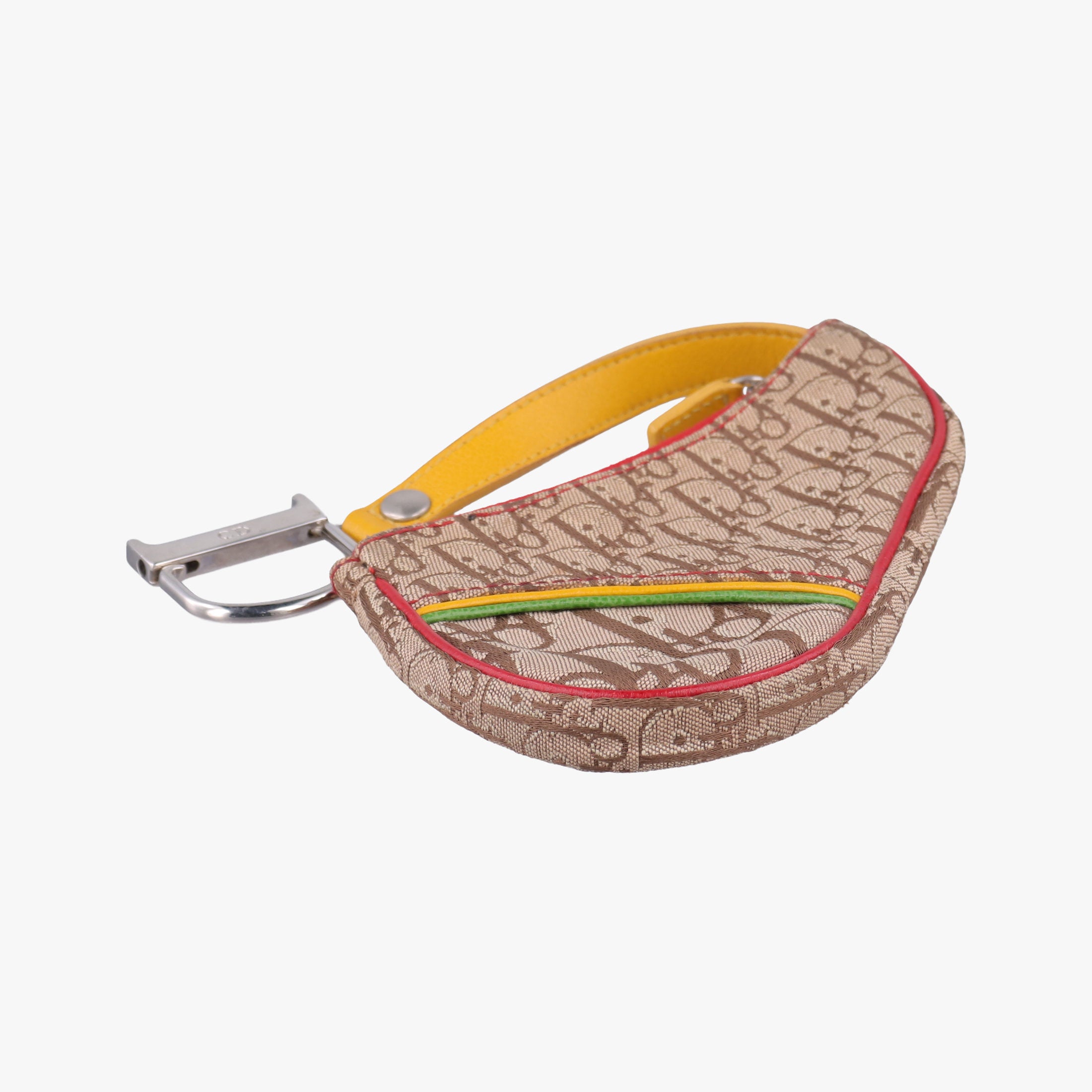 Secondhand Christian Dior rasta coin pouch beige×Red×Multicolor Jacquard×Leather  others | stylenewstar