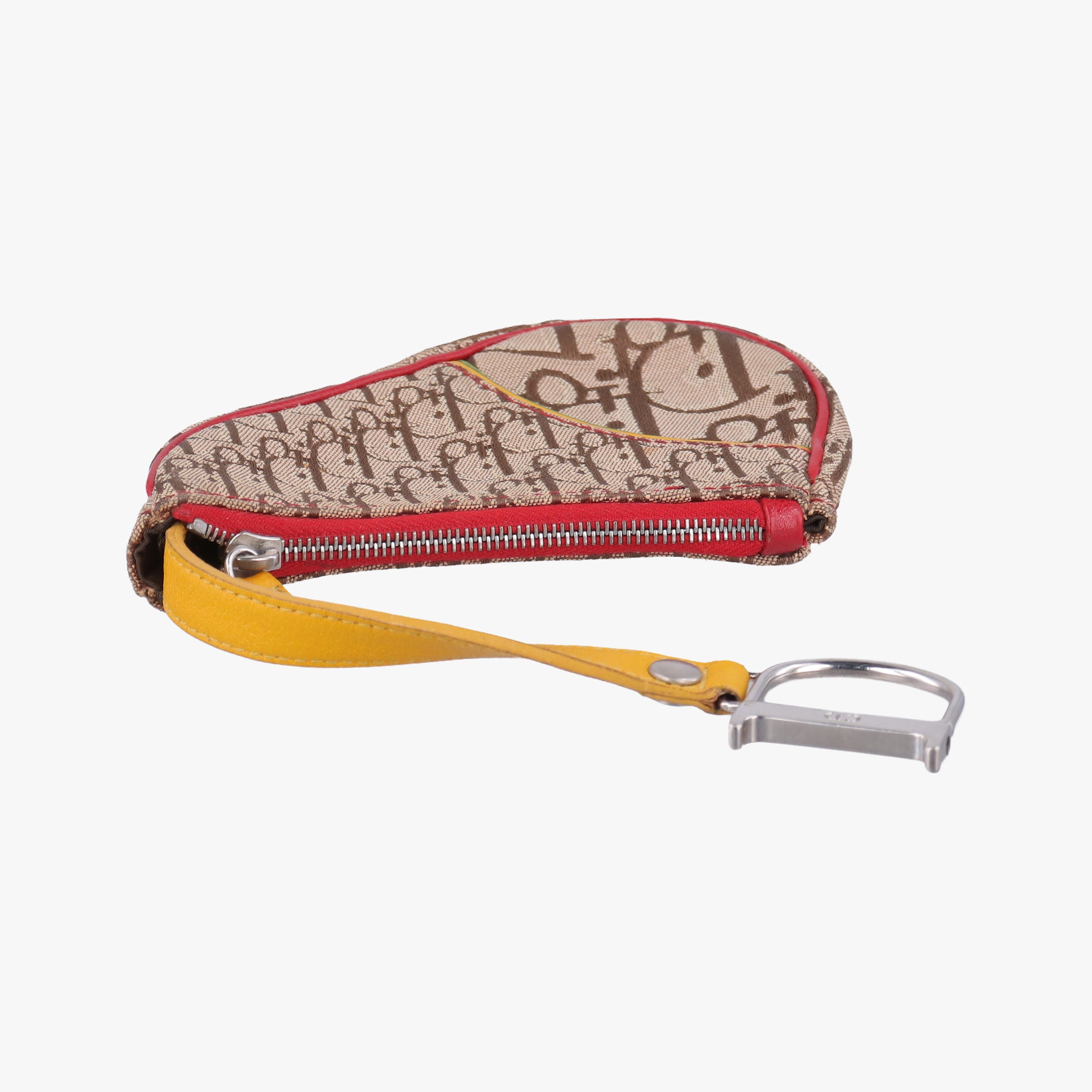 Secondhand Christian Dior rasta coin pouch beige×Red×Multicolor Jacquard×Leather  others | stylenewstar