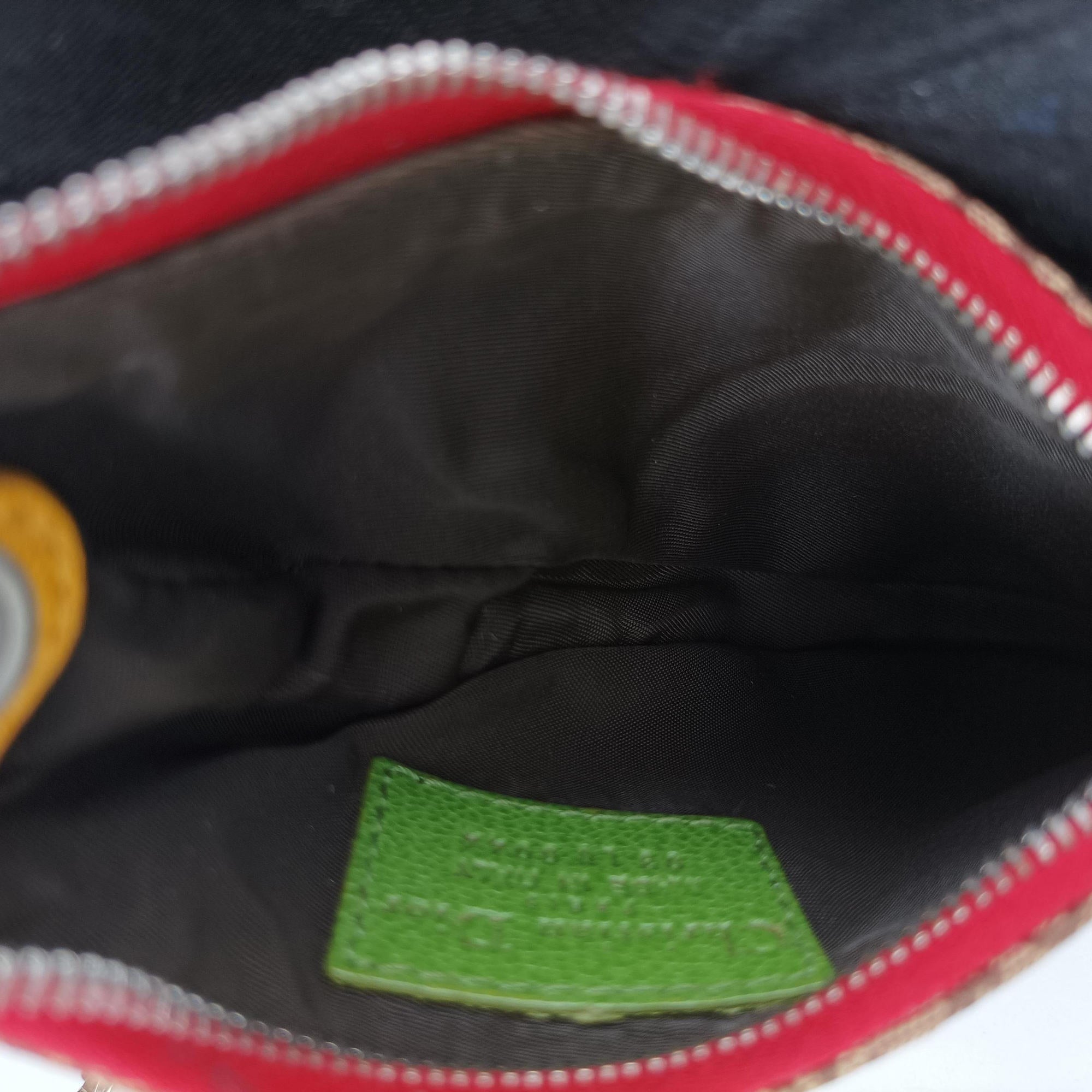 Secondhand Christian Dior rasta coin pouch beige×Red×Multicolor Jacquard×Leather  others | stylenewstar