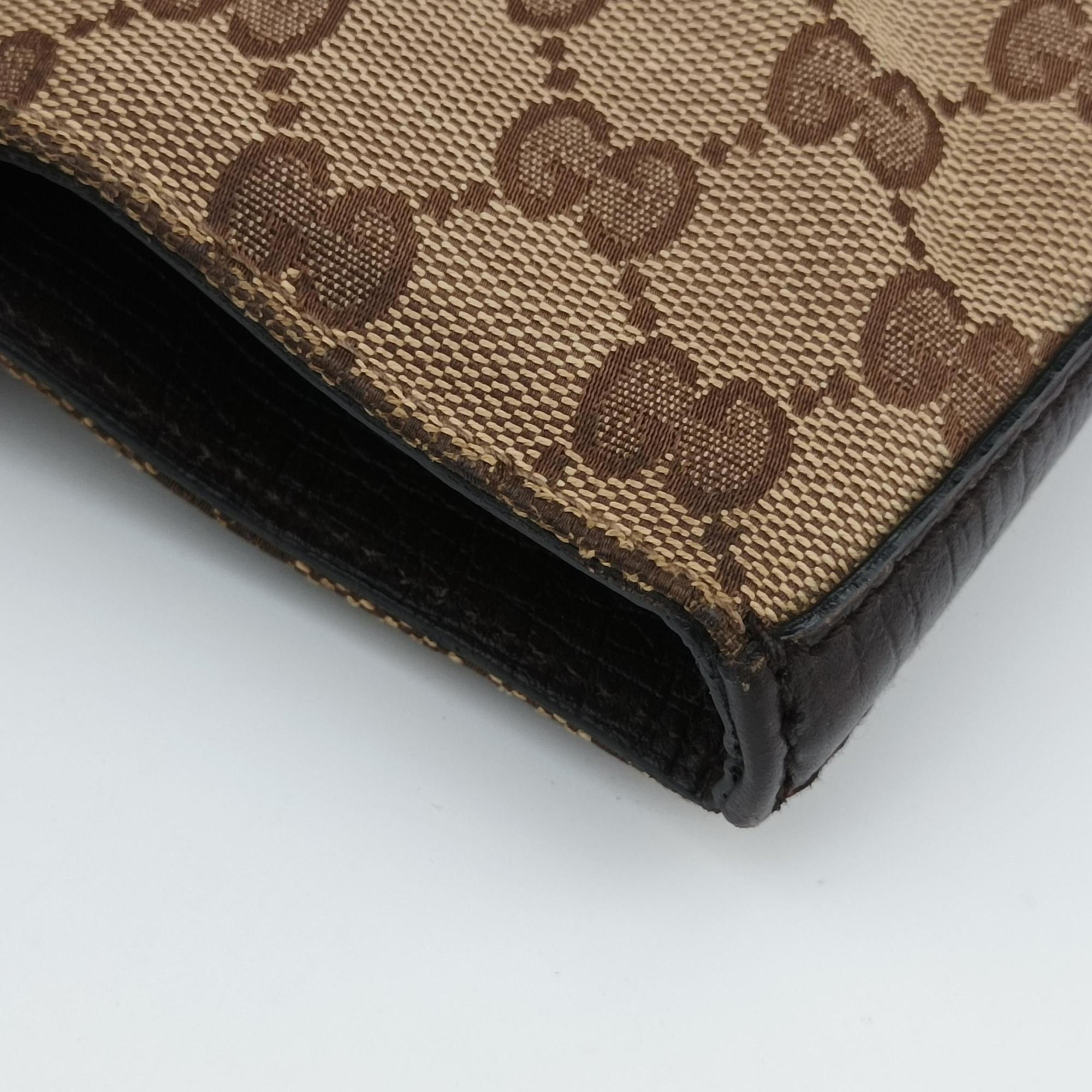Pre-owned Gucci Horsebit Hasler beige×Brown canvas×leather 137385 handbag | stylenewstar