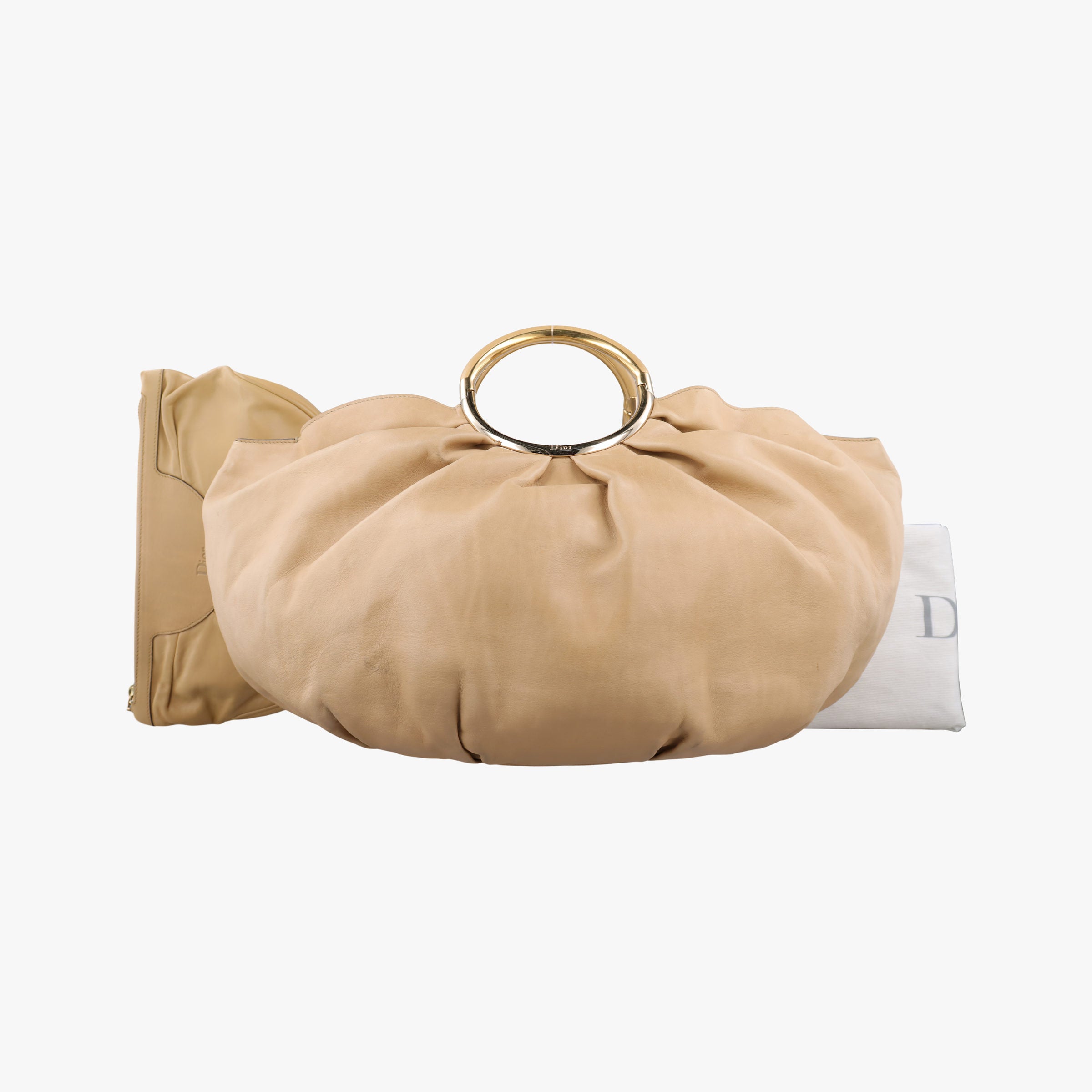 Secondhand Christian Dior Soft Babe Shopping Bag Beige Leather  handbag | stylenewstar