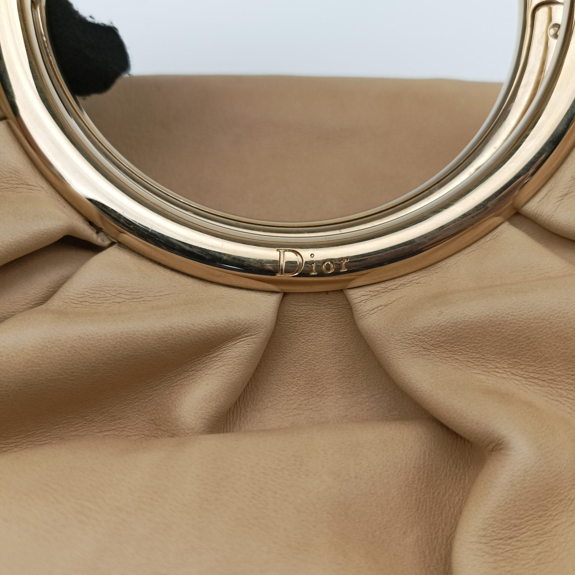 Secondhand Christian Dior Soft Babe Shopping Bag Beige Leather  handbag | stylenewstar