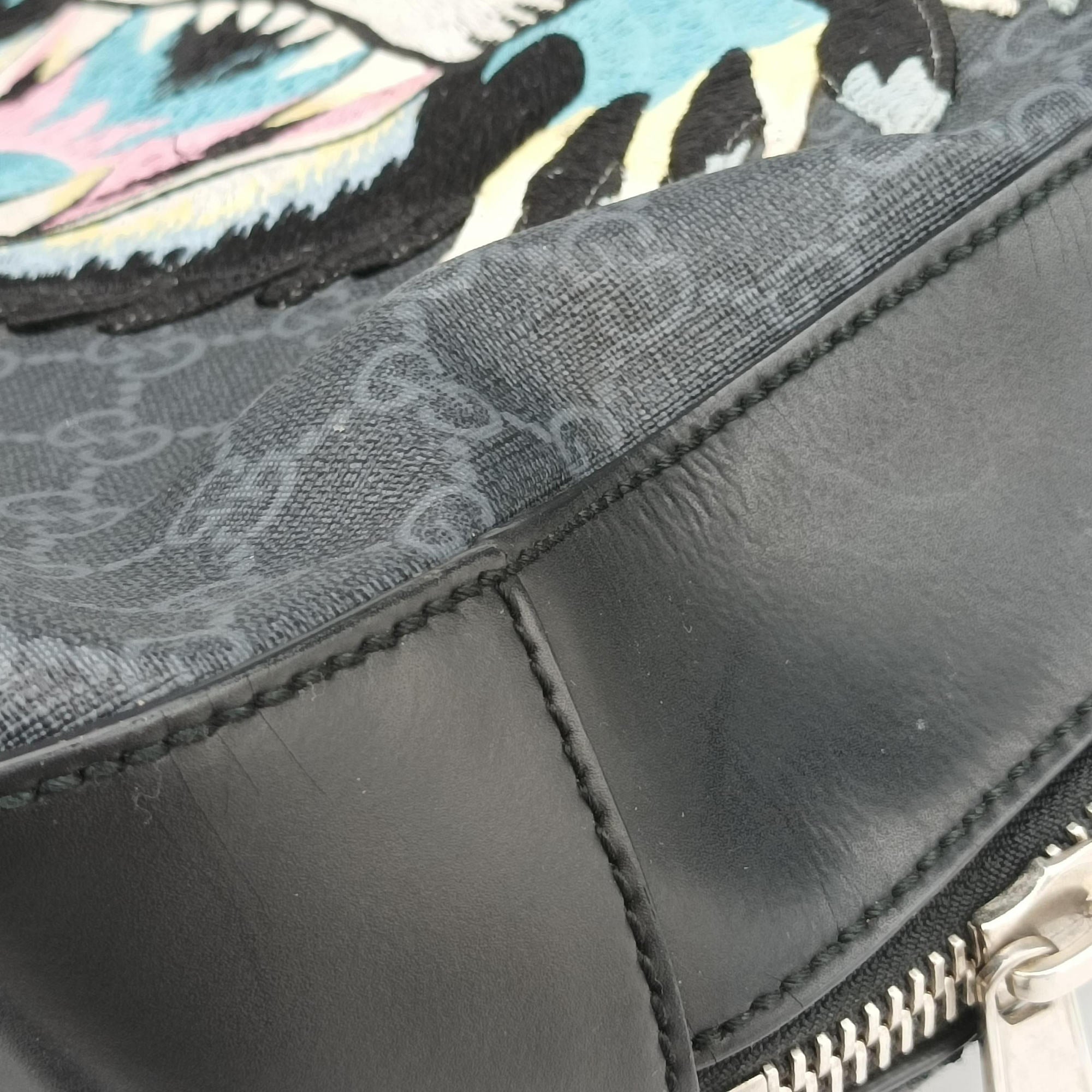 Pre-owned Gucci GG Supreme Angry Cat Black×Red×Multi PVC coated canvas 478324 backpack/rucksack | stylenewstar