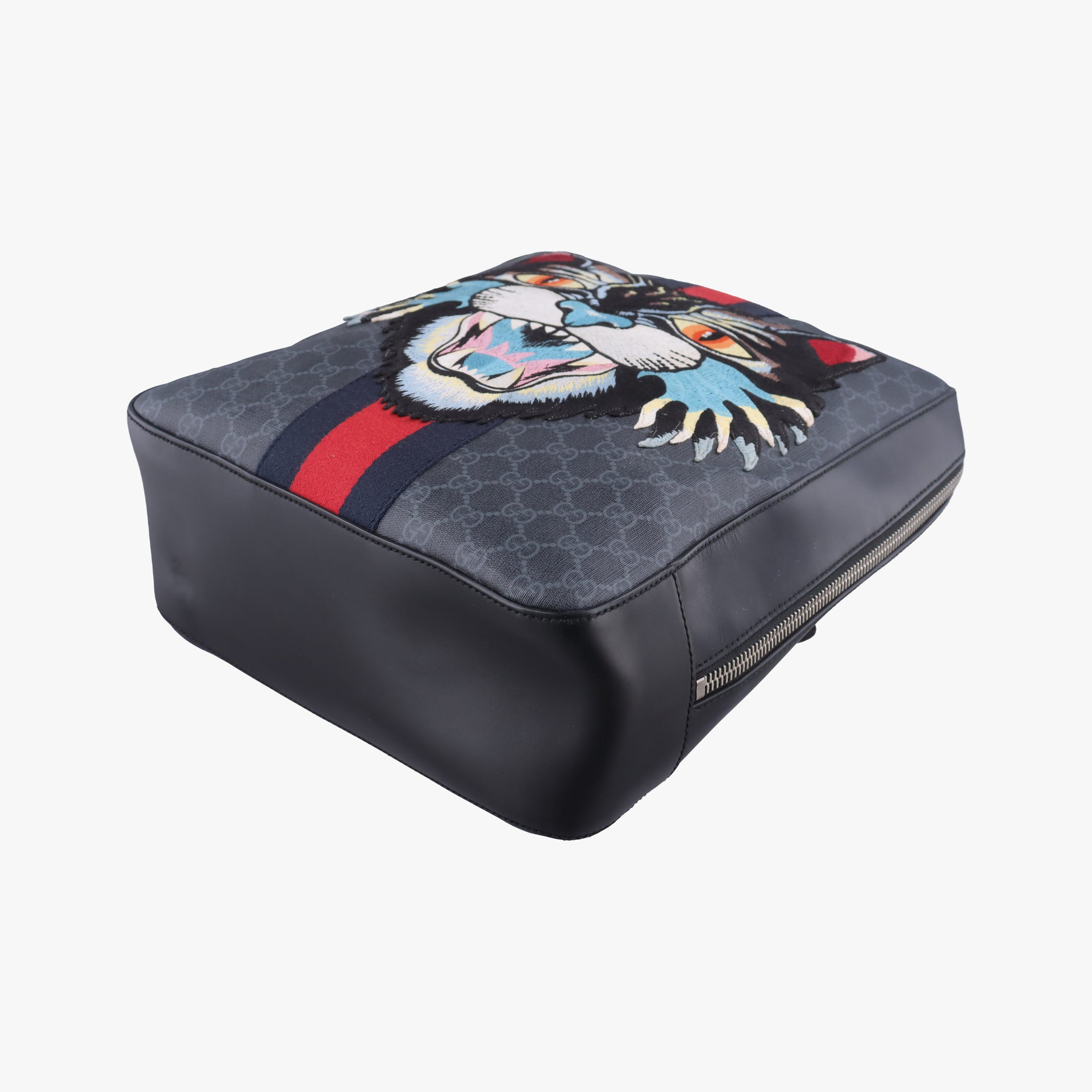 Pre-owned Gucci GG Supreme Angry Cat Black×Red×Multi PVC coated canvas 478324 backpack/rucksack | stylenewstar