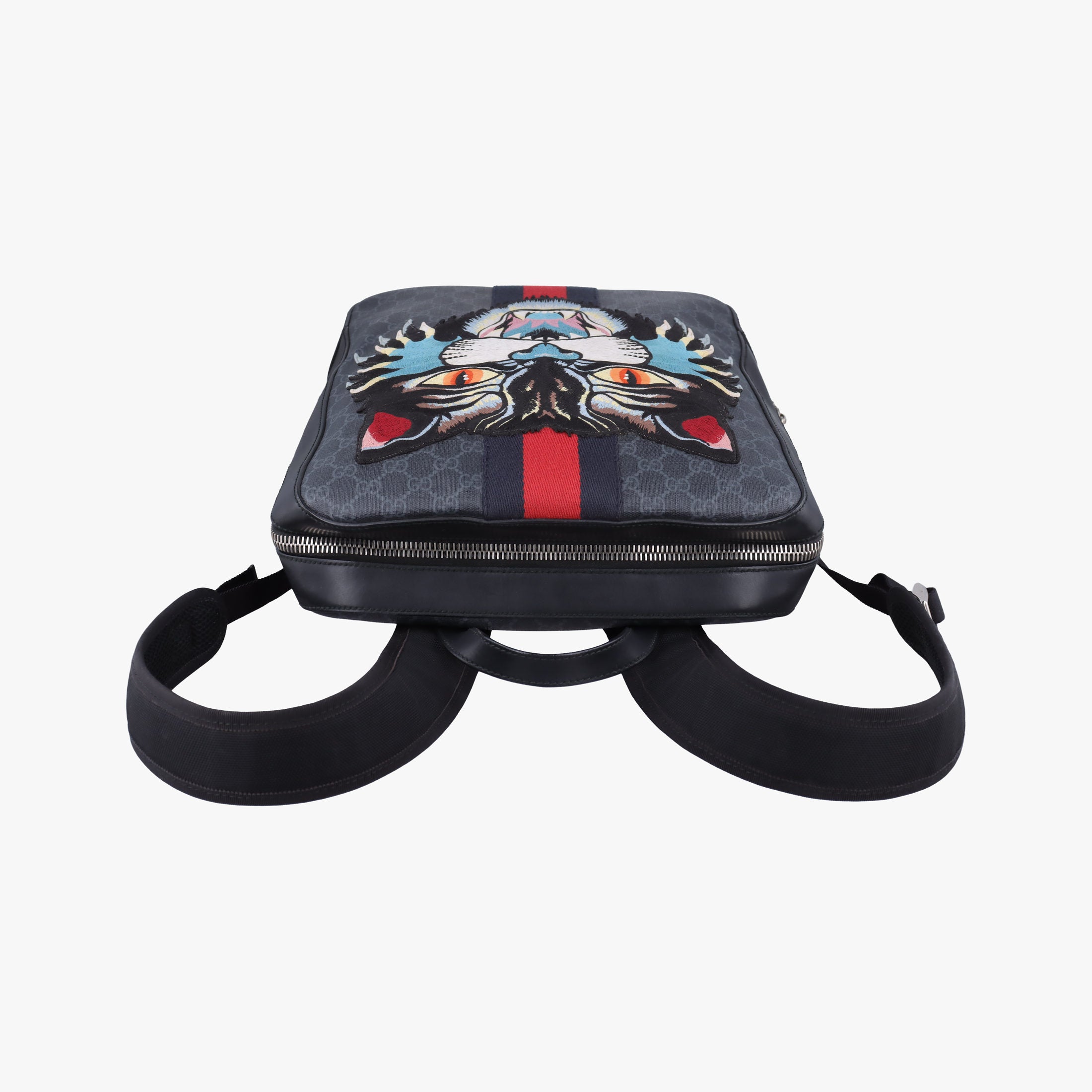 Pre-owned Gucci GG Supreme Angry Cat Black×Red×Multi PVC coated canvas 478324 backpack/rucksack | stylenewstar