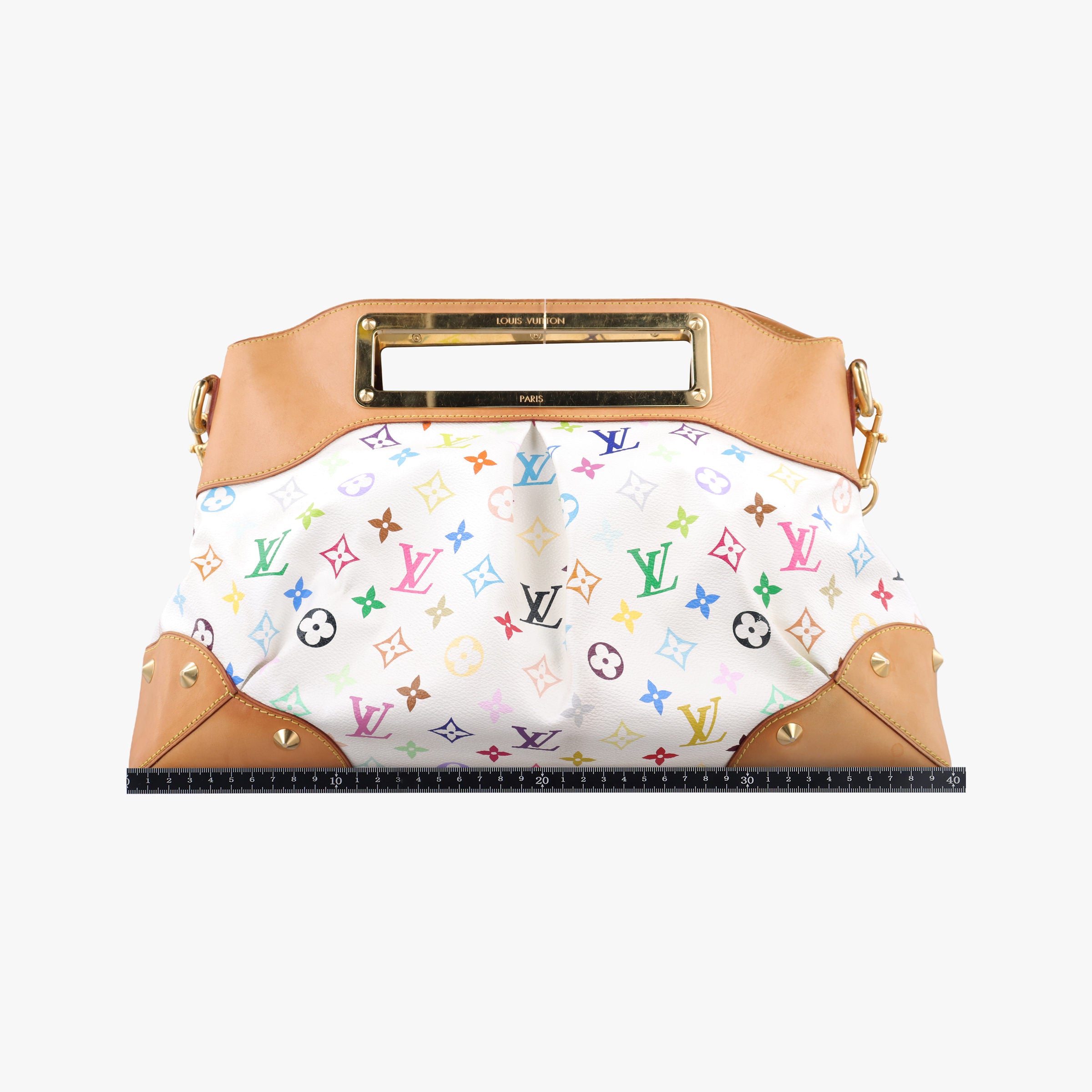 Pre-owned Louis Vuitton JUDY GM white Monogram Multicolor M40253 handbag | stylenewstar