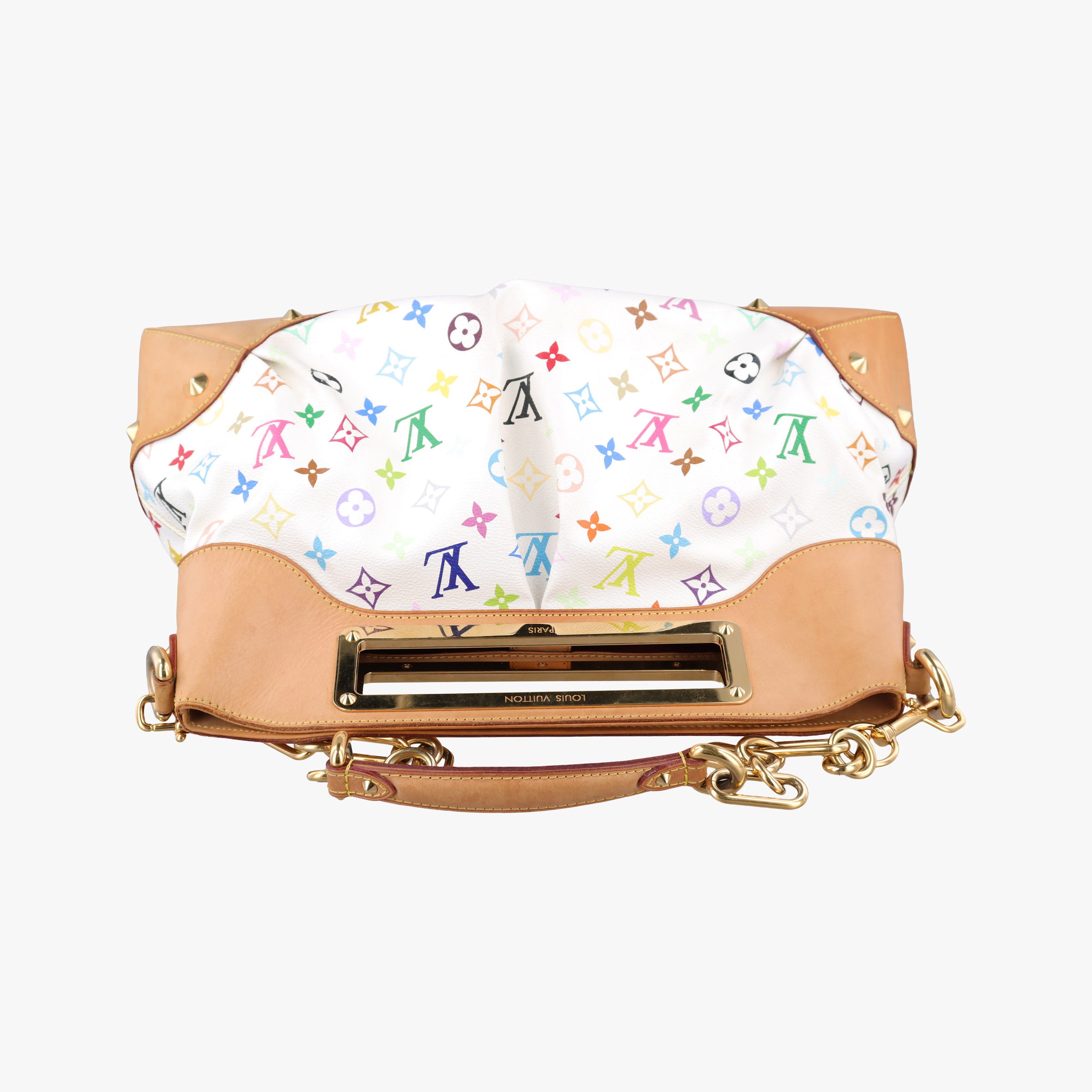 Pre-owned Louis Vuitton JUDY GM white Monogram Multicolor M40253 handbag | stylenewstar
