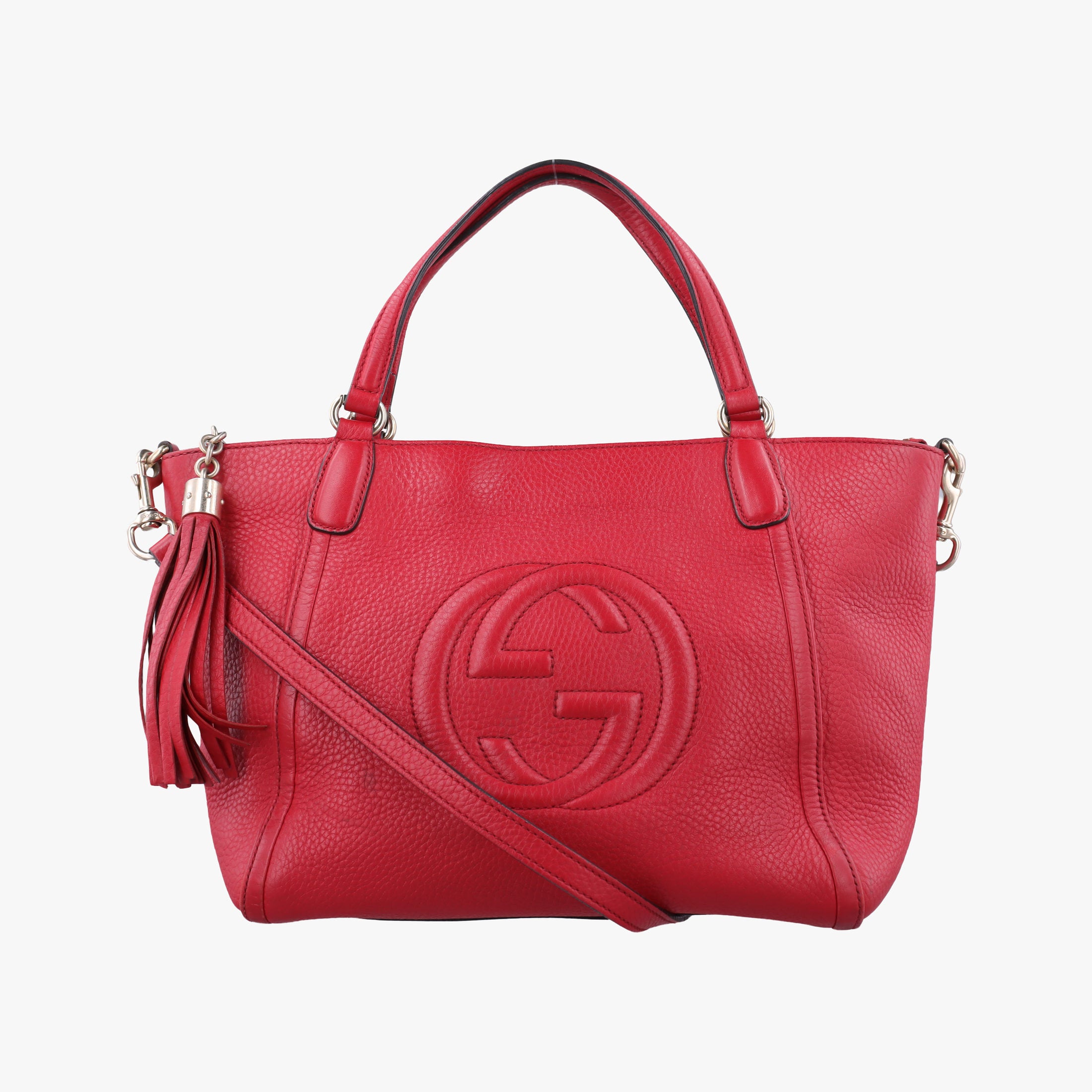 Pre-owned Gucci Soho Red Leather 369176 shoulderbag | stylenewstar