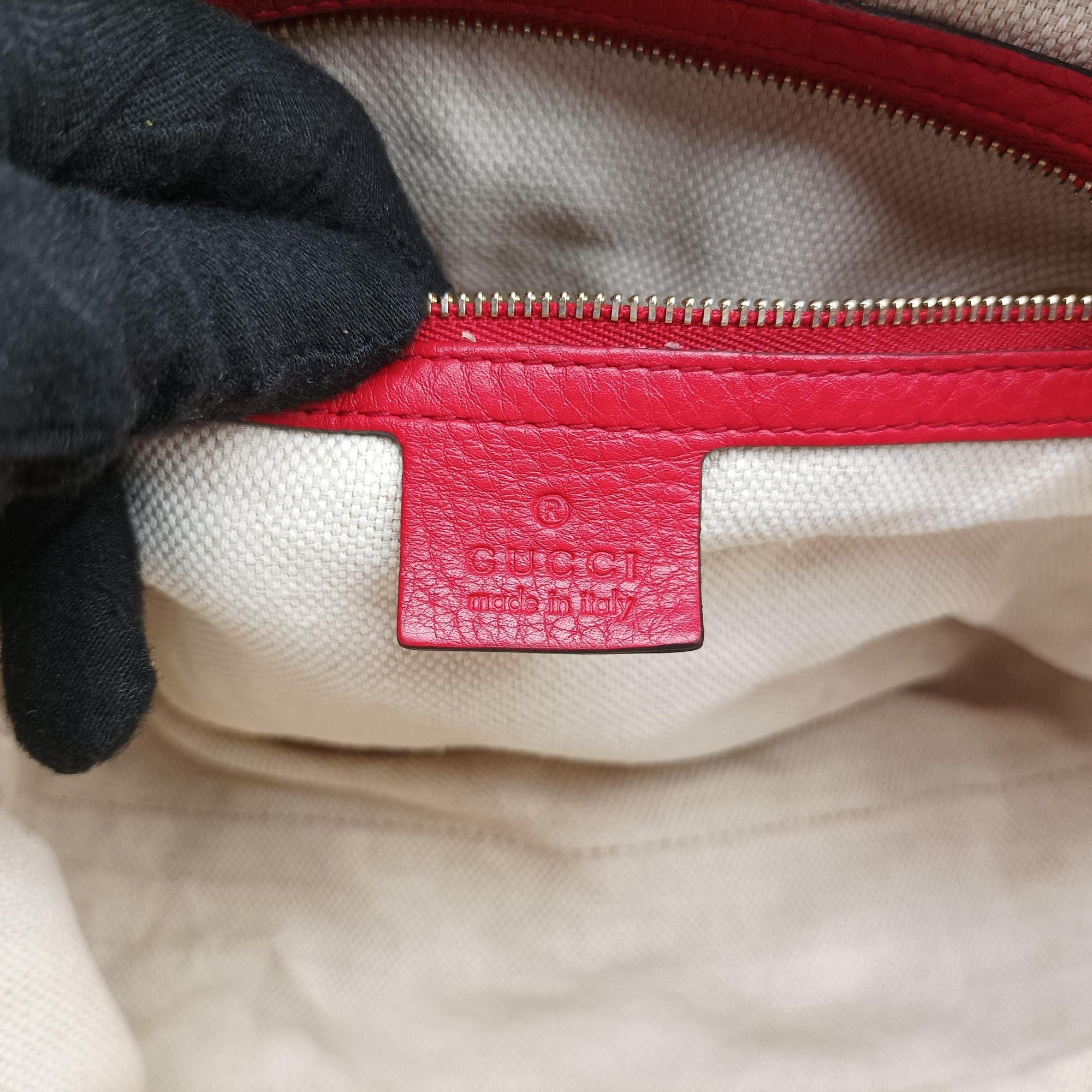 Pre-owned Gucci Soho Red Leather 369176 shoulderbag | stylenewstar