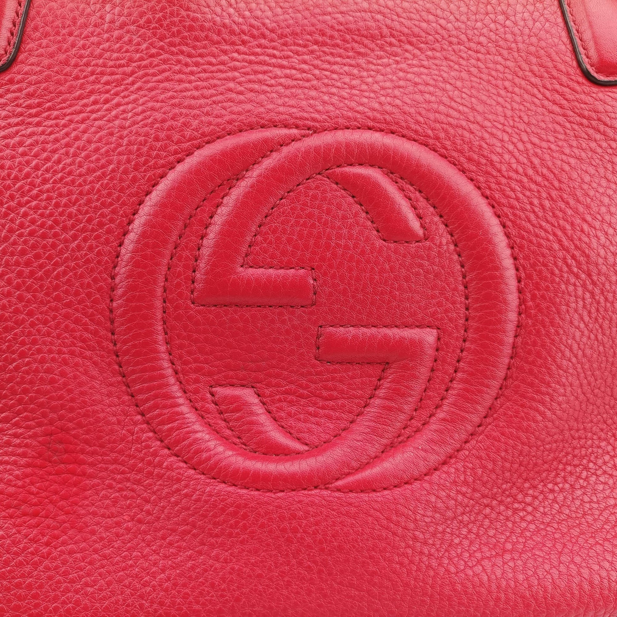 Pre-owned Gucci Soho Red Leather 369176 shoulderbag | stylenewstar