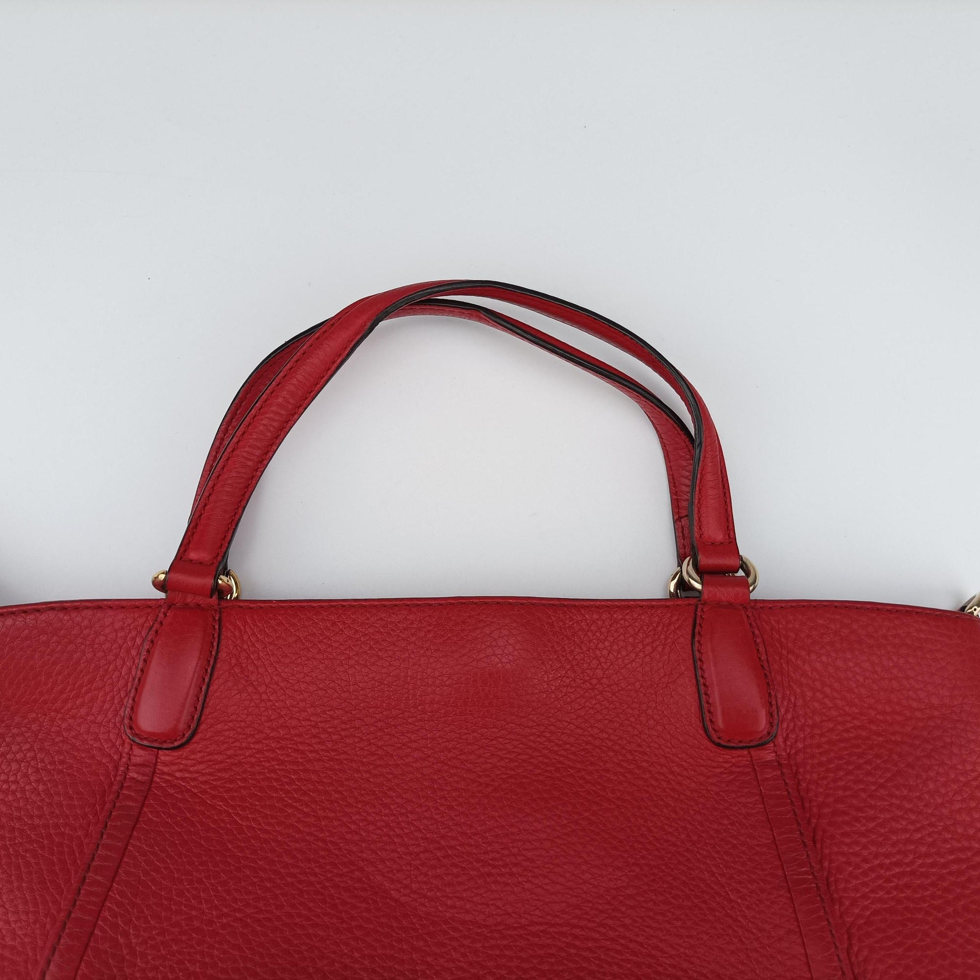 Pre-owned Gucci Soho Red Leather 369176 shoulderbag | stylenewstar