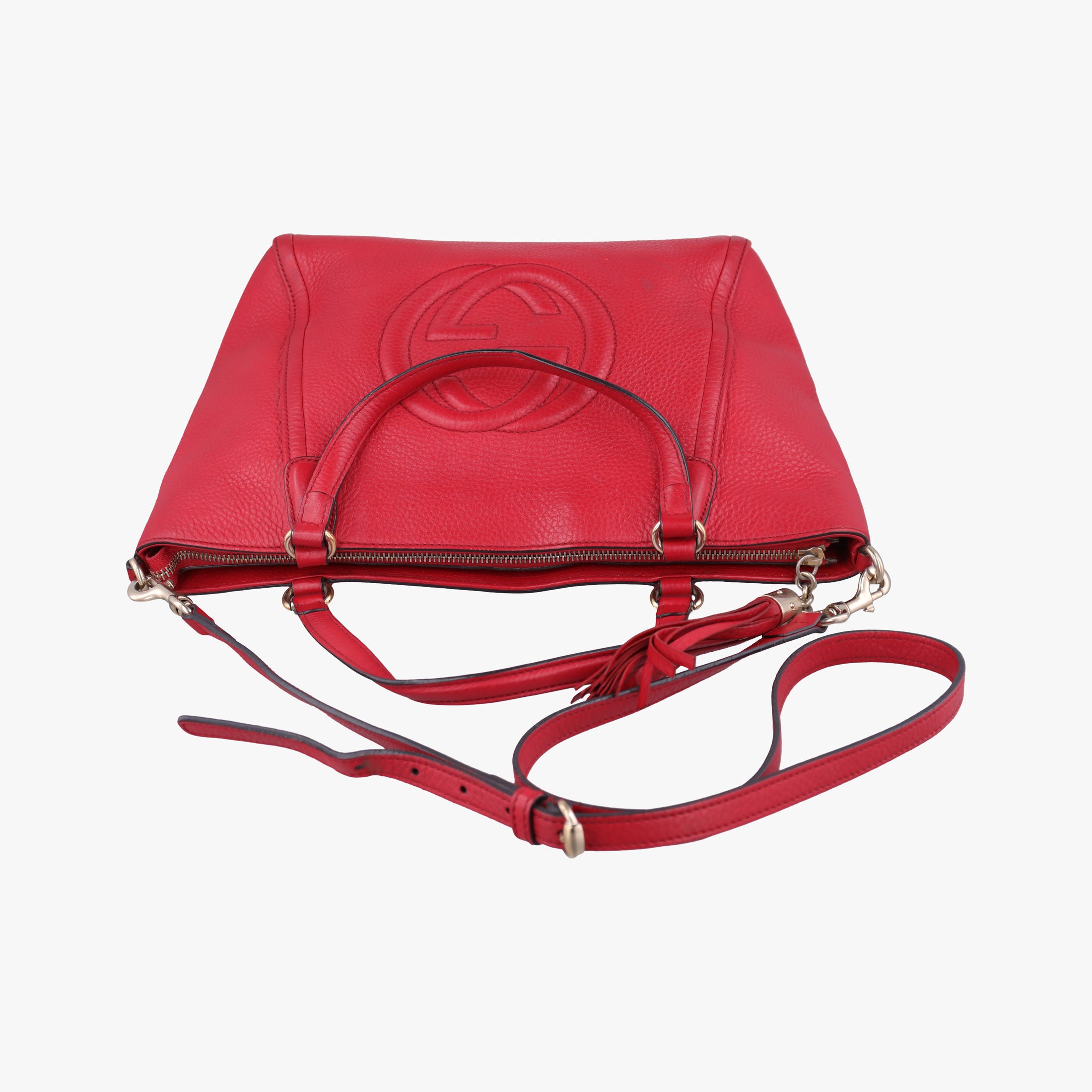 Pre-owned Gucci Soho Red Leather 369176 shoulderbag | stylenewstar