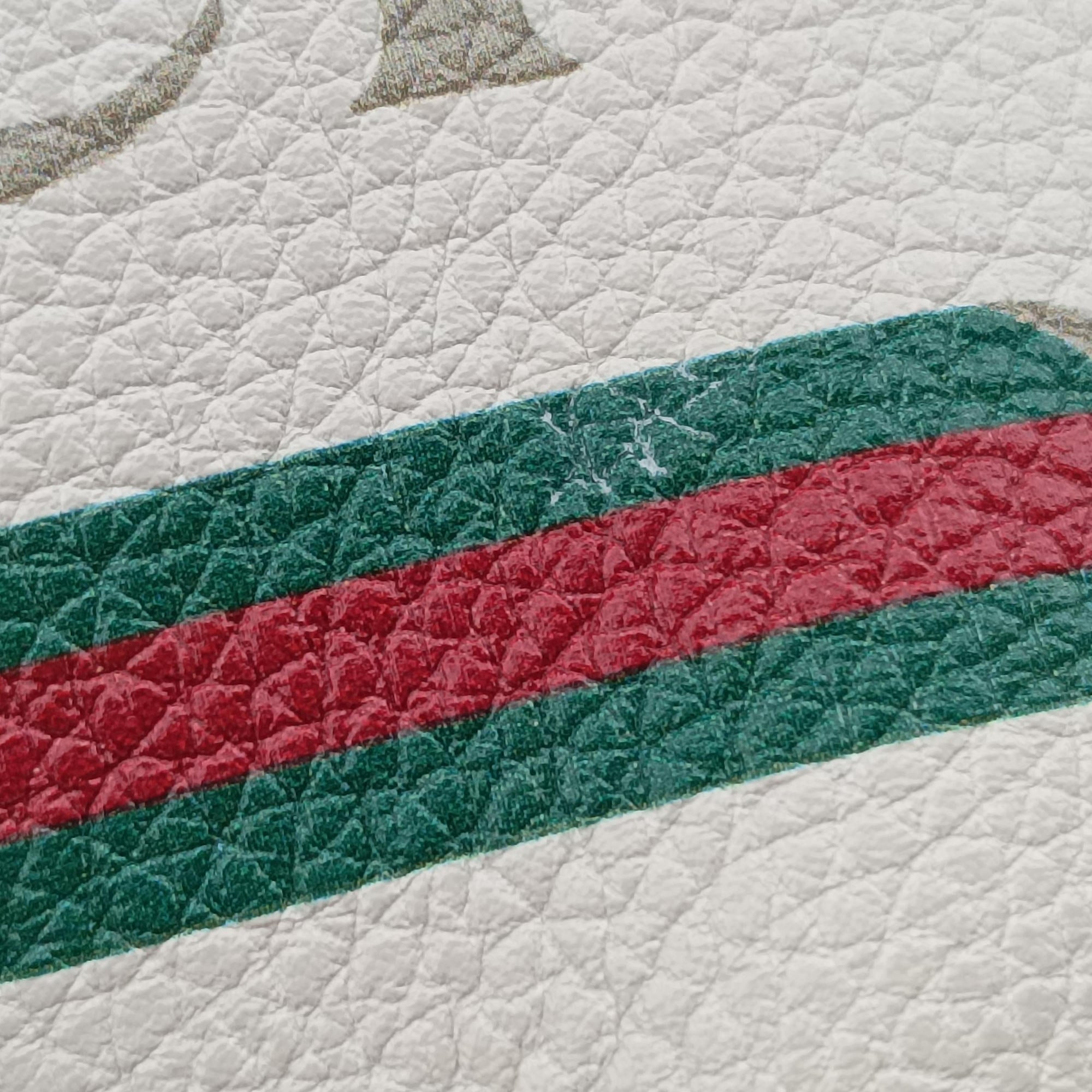 Pre-owned Gucci Gucci Print White Leather 527792 bum bag/waist bag | stylenewstar