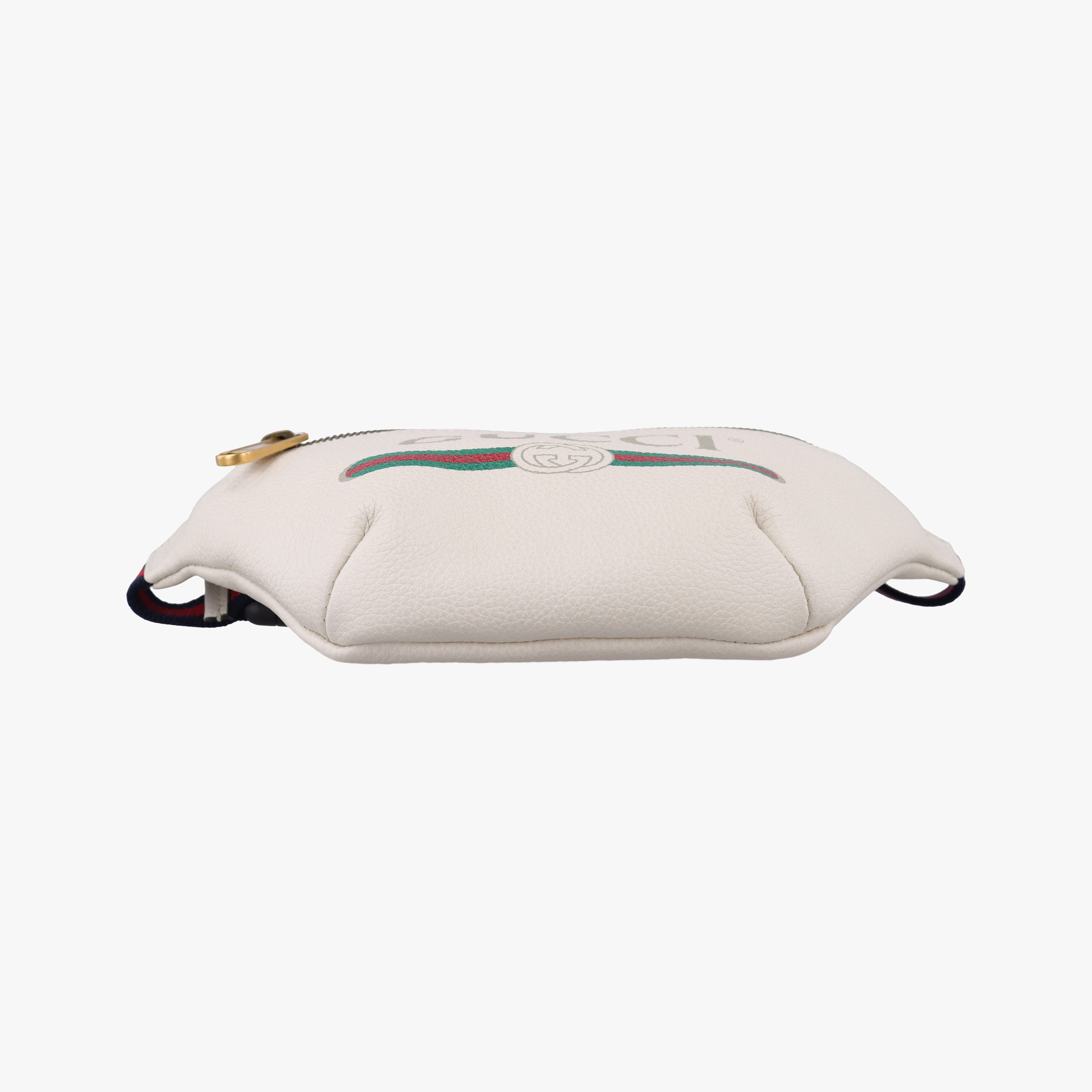 Pre-owned Gucci Gucci Print White Leather 527792 bum bag/waist bag | stylenewstar