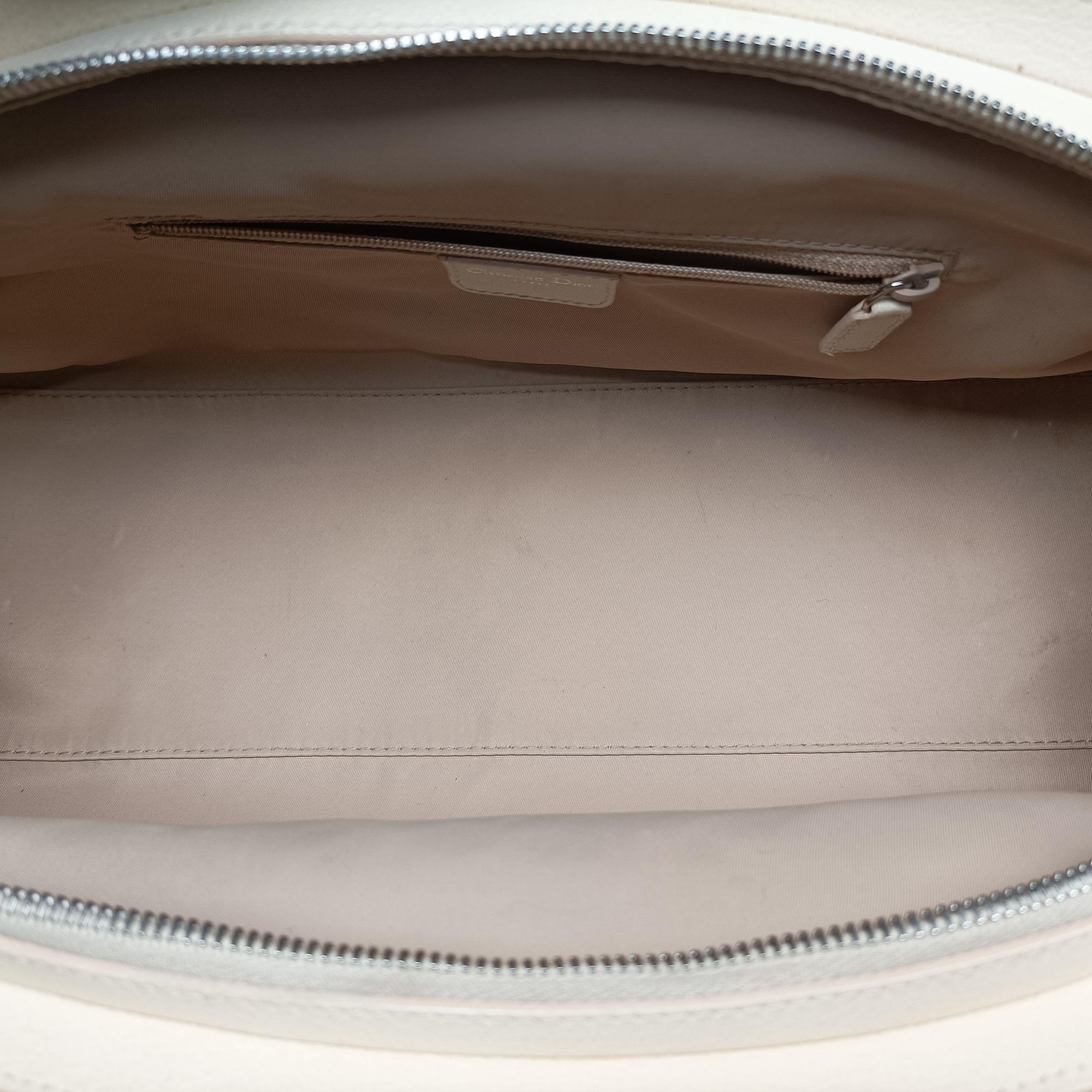 Pre-owned Christian Dior Trotter  Flower Line White x Beige x Multicolor Canvas × Leather  handbag | stylenewstar