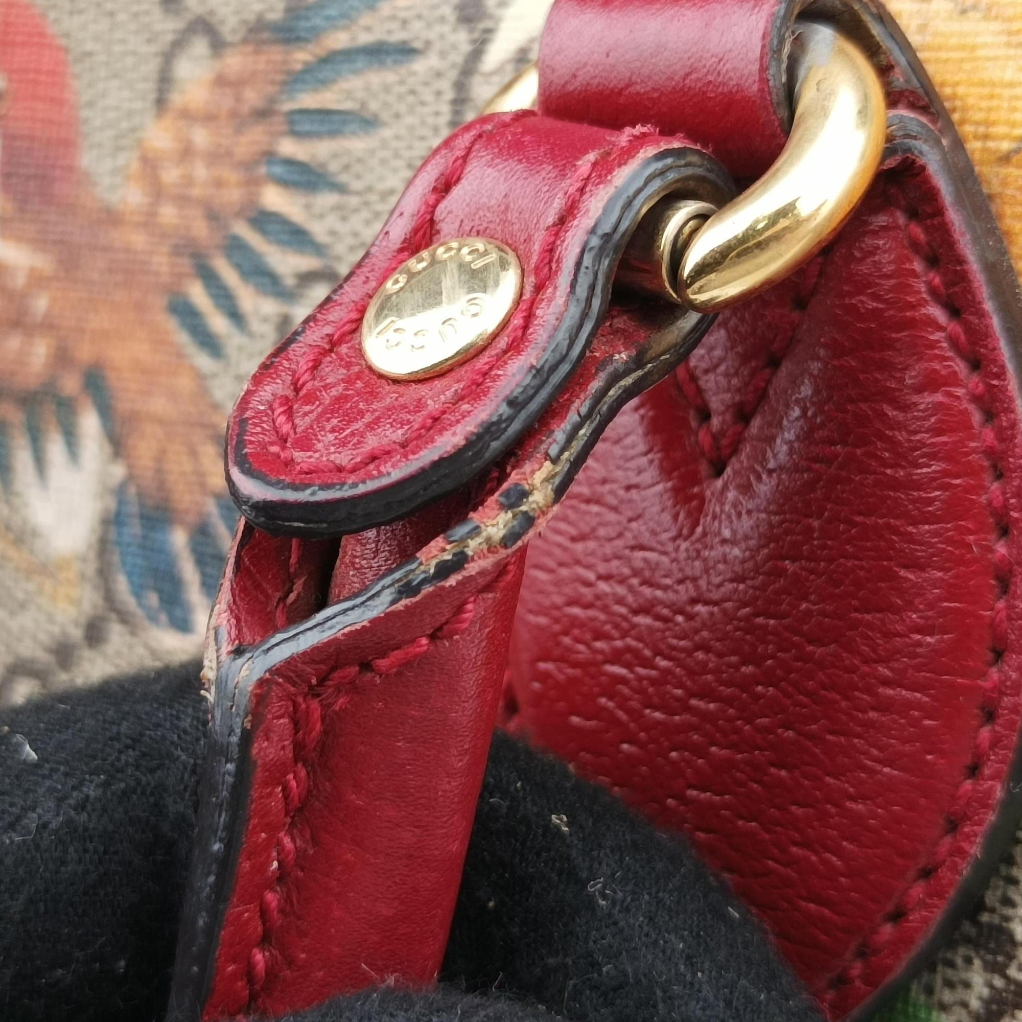 Pre-owned Gucci GG SUPREME Beige × Dark Brown × Multi PVC coated canvas×Leather 409529 shoulderbag | stylenewstar
