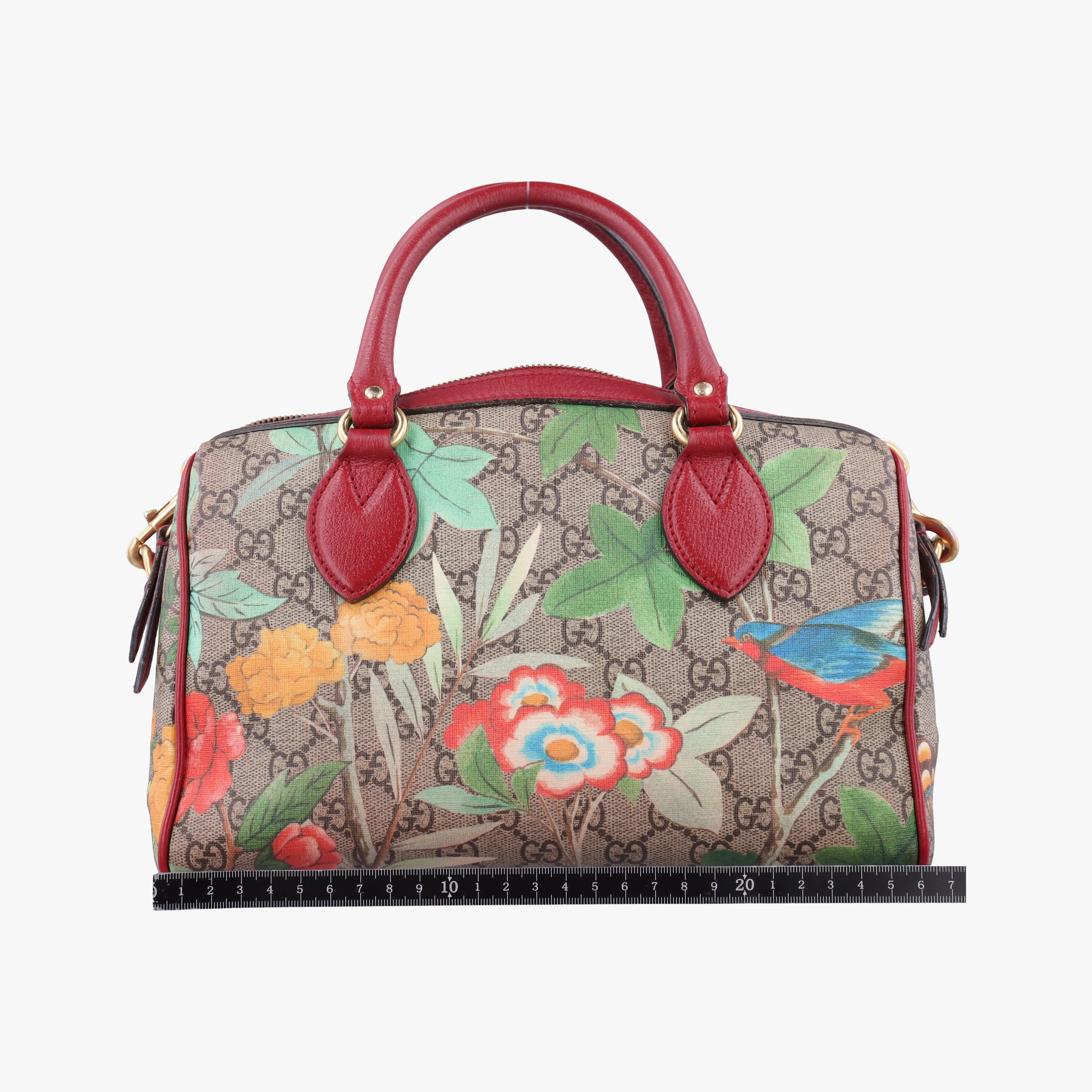 Pre-owned Gucci GG SUPREME Beige × Dark Brown × Multi PVC coated canvas×Leather 409529 shoulderbag | stylenewstar