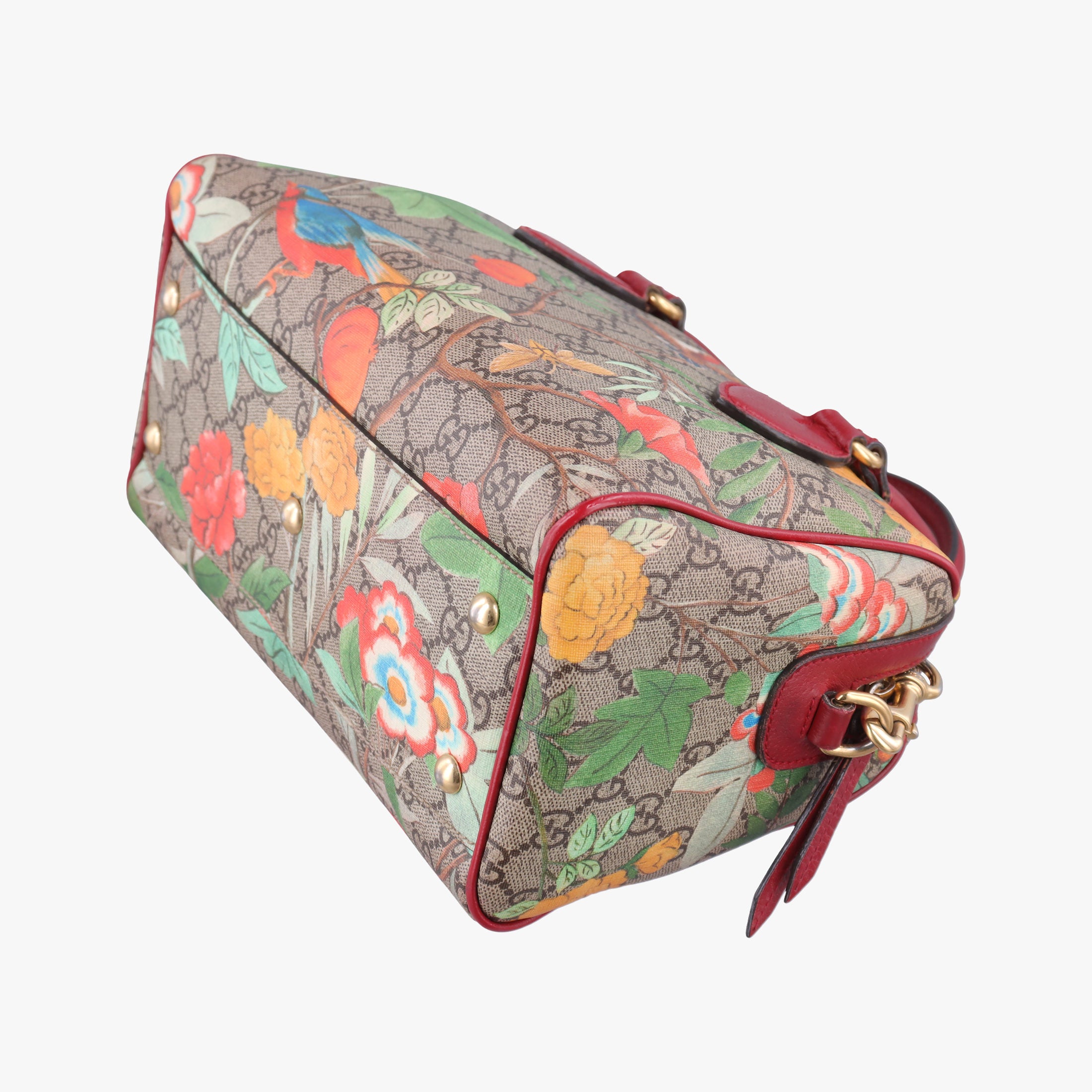 Pre-owned Gucci GG SUPREME Beige × Dark Brown × Multi PVC coated canvas×Leather 409529 shoulderbag | stylenewstar