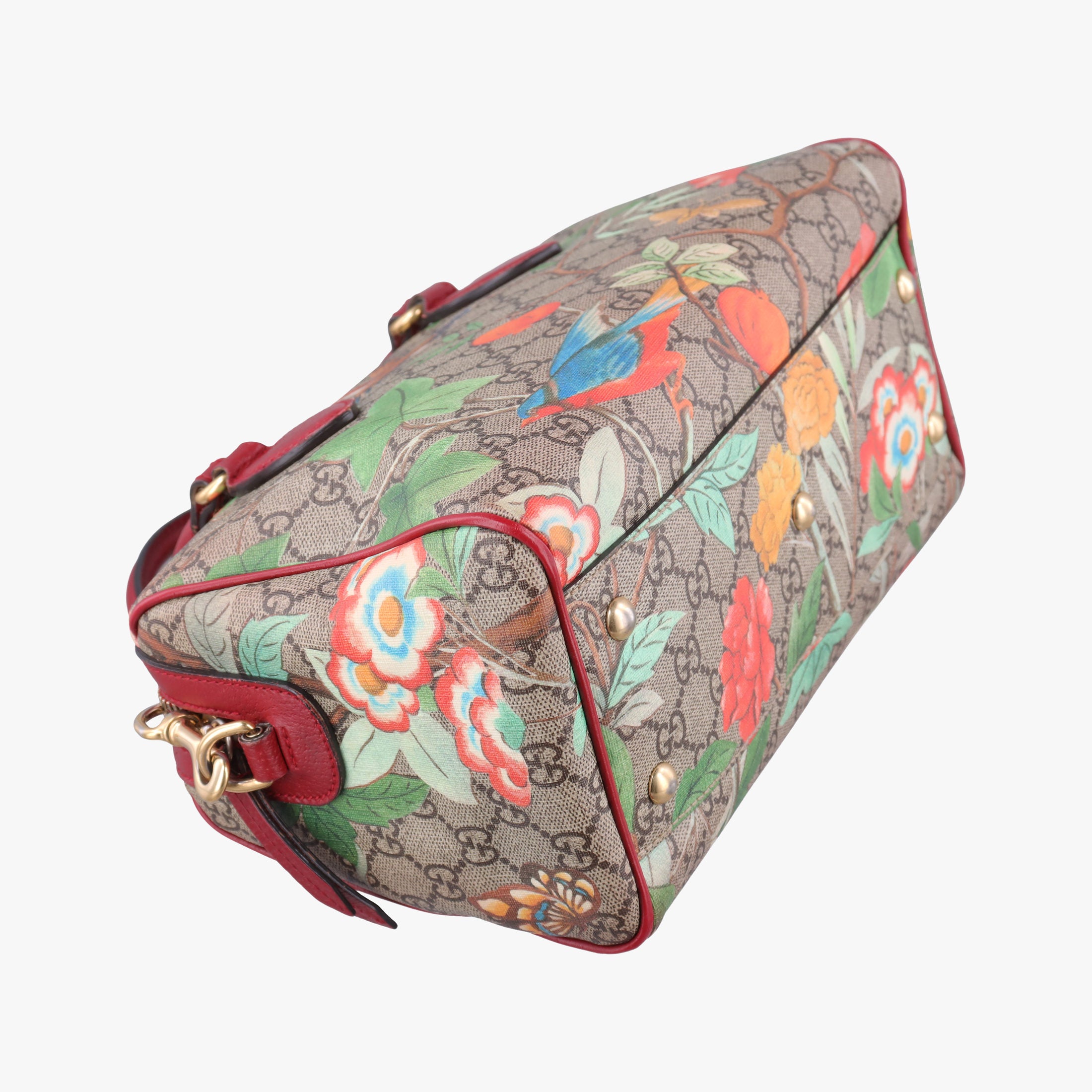 Pre-owned Gucci GG SUPREME Beige × Dark Brown × Multi PVC coated canvas×Leather 409529 shoulderbag | stylenewstar