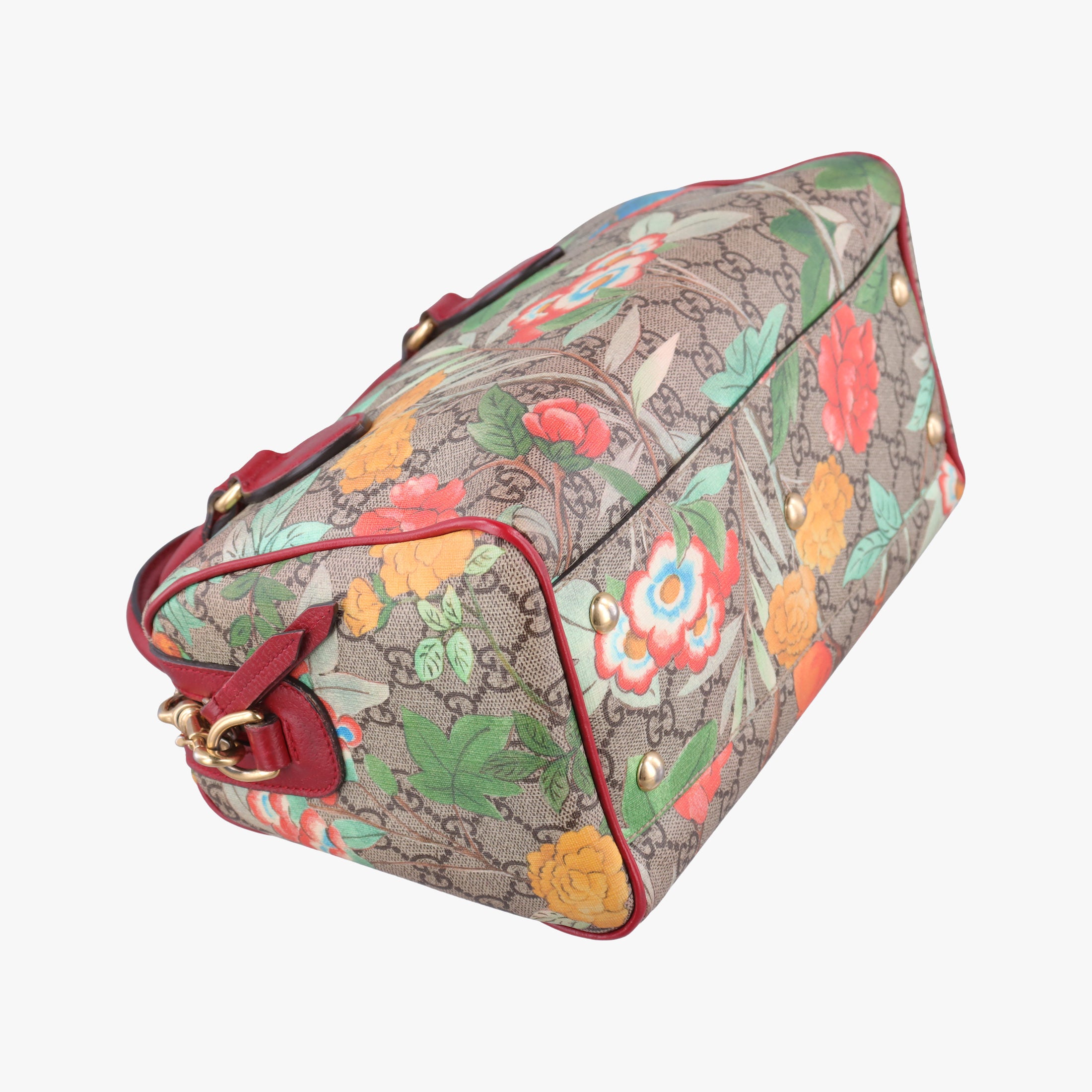 Pre-owned Gucci GG SUPREME Beige × Dark Brown × Multi PVC coated canvas×Leather 409529 shoulderbag | stylenewstar
