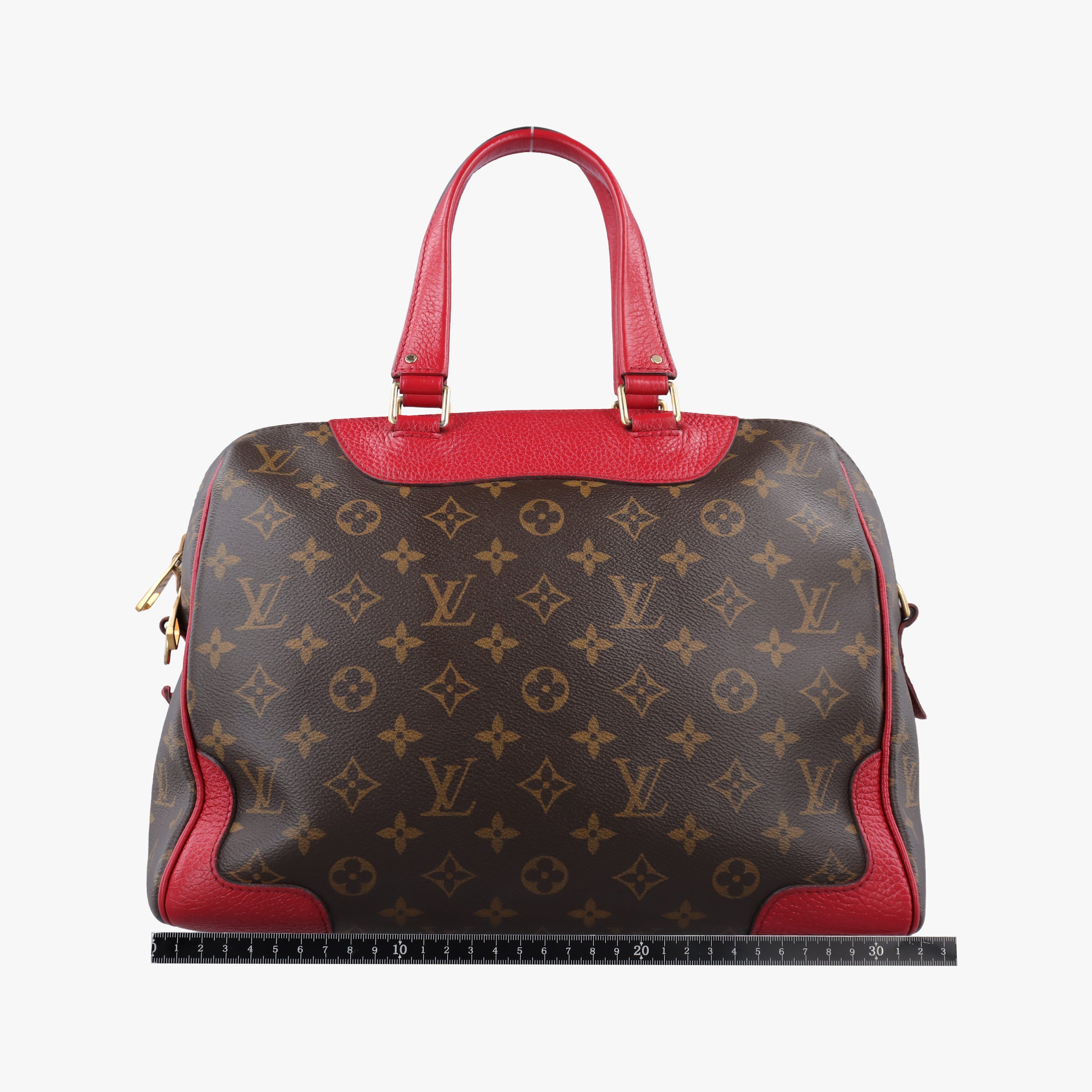 Pre-owned Louis Vuitton RETIRO PM brown×CERISE Monogram Canvas×calf leather M40546 shoulderbag | stylenewstar