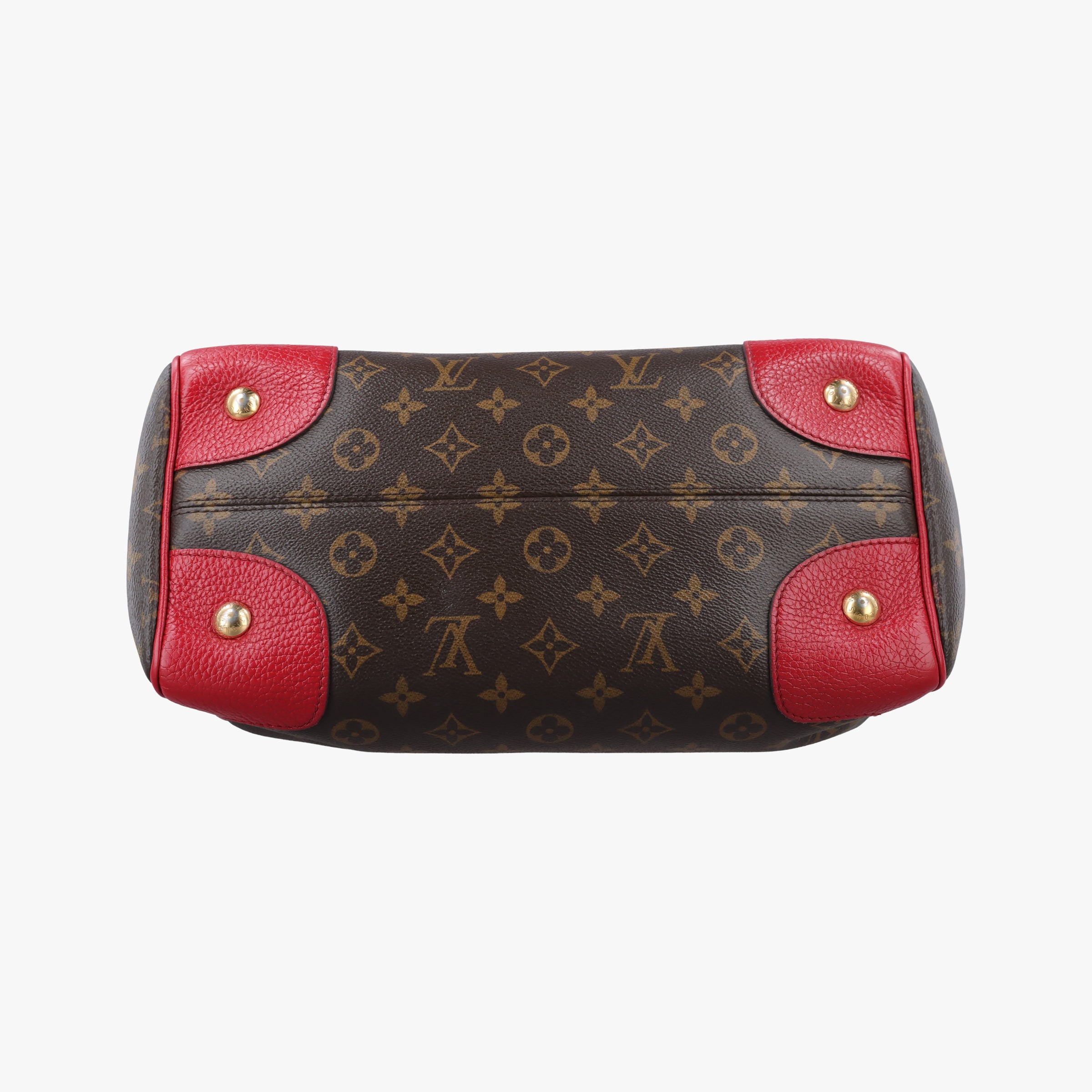 Pre-owned Louis Vuitton RETIRO PM brown×CERISE Monogram Canvas×calf leather M40546 shoulderbag | stylenewstar