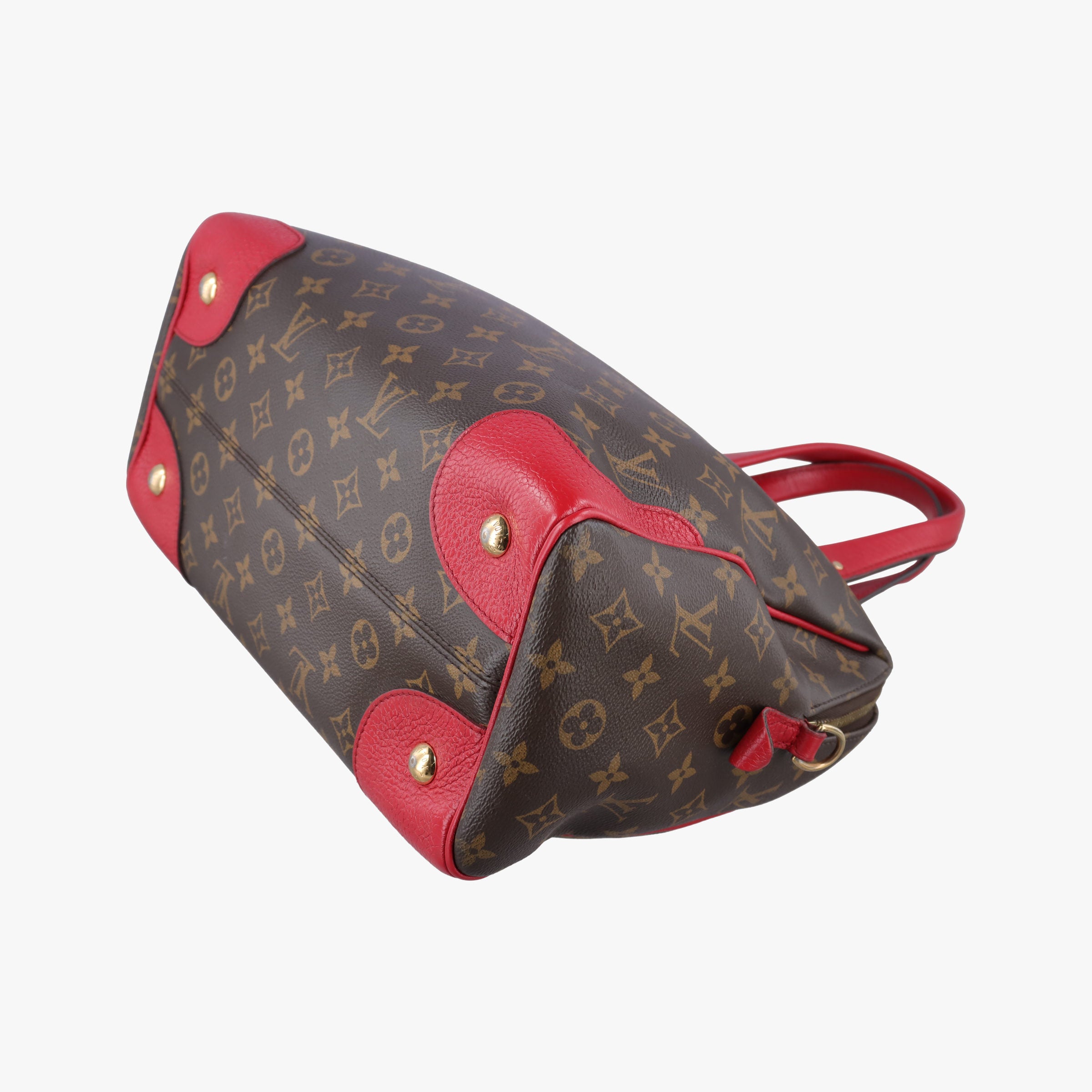 Pre-owned Louis Vuitton RETIRO PM brown×CERISE Monogram Canvas×calf leather M40546 shoulderbag | stylenewstar