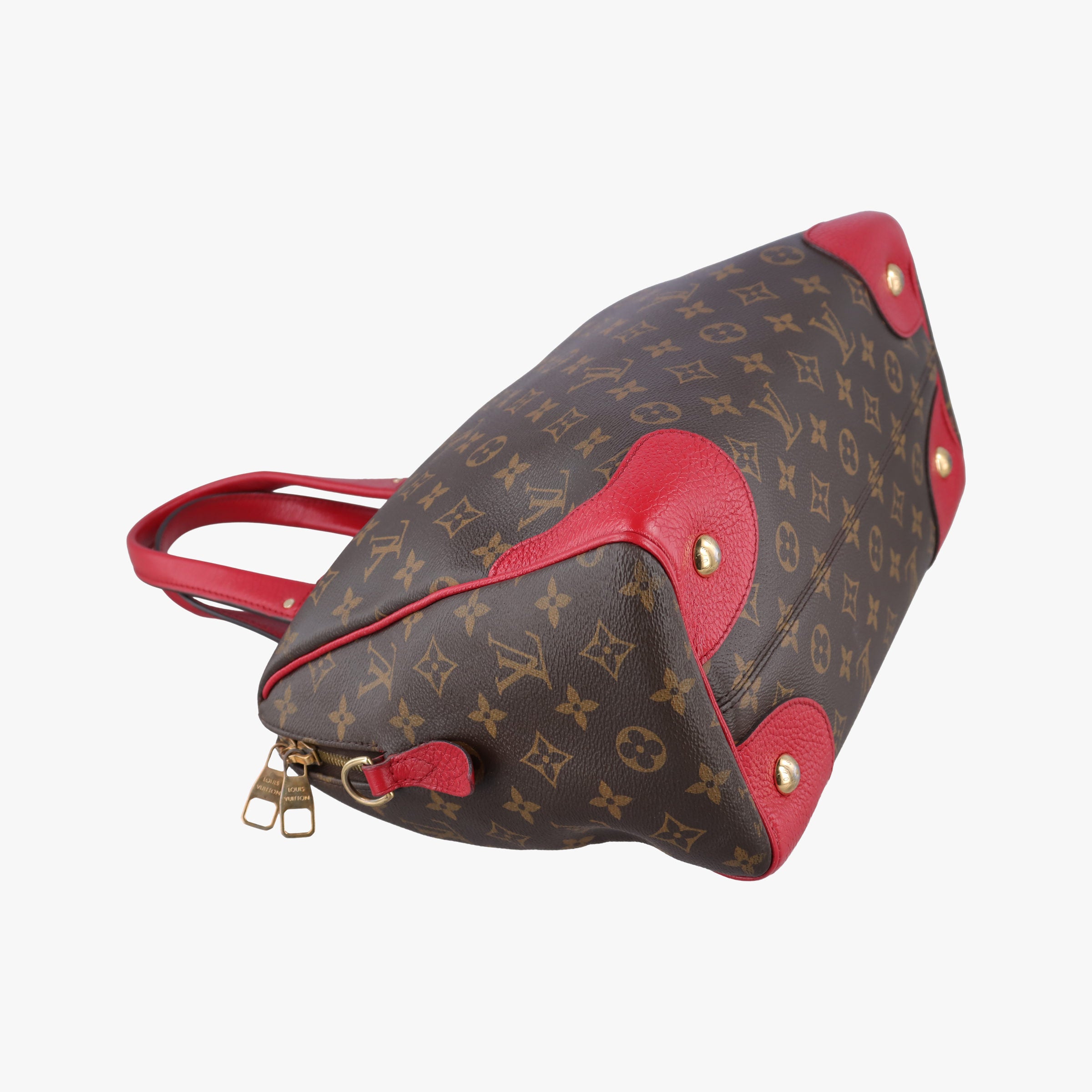 Pre-owned Louis Vuitton RETIRO PM brown×CERISE Monogram Canvas×calf leather M40546 shoulderbag | stylenewstar