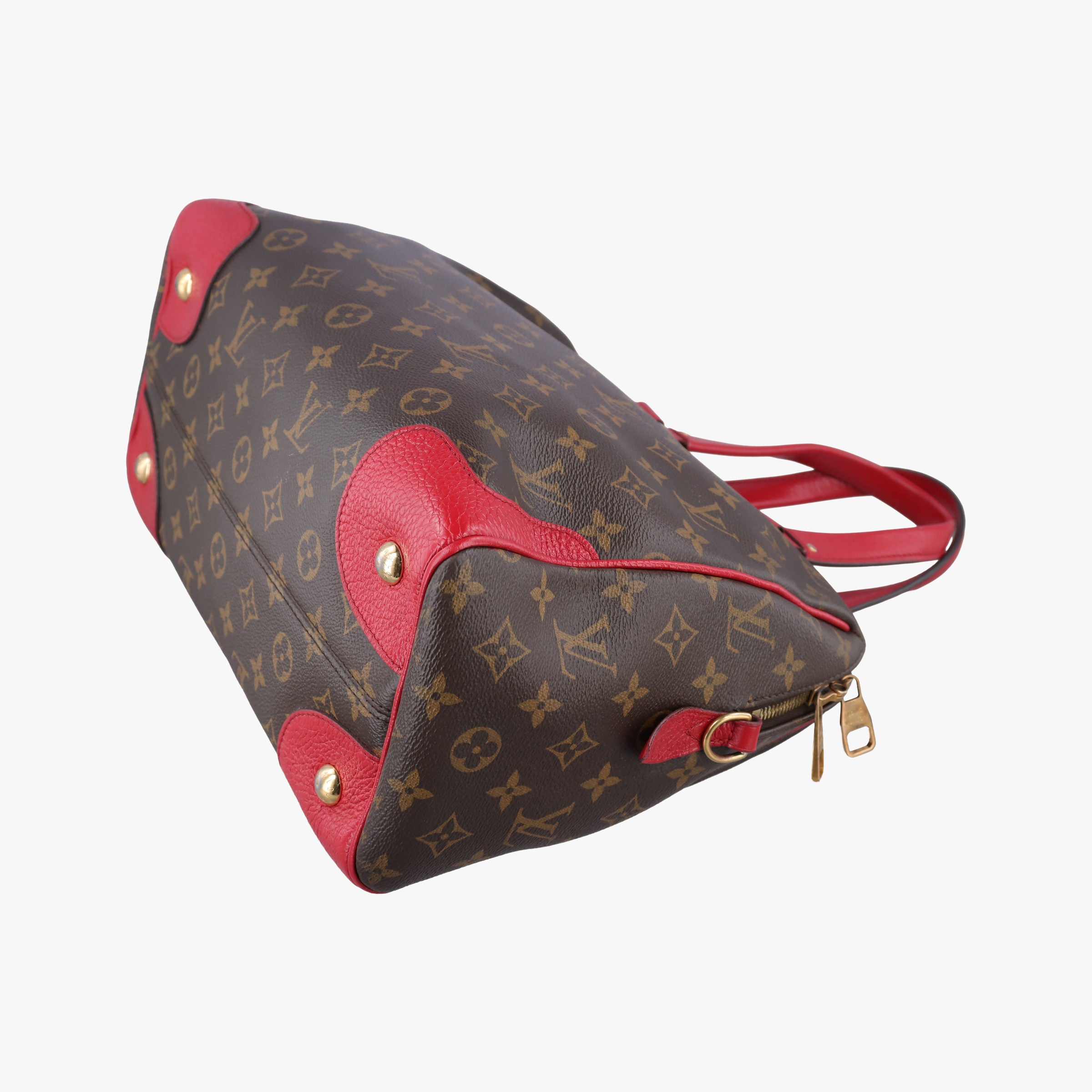 Pre-owned Louis Vuitton RETIRO PM brown×CERISE Monogram Canvas×calf leather M40546 shoulderbag | stylenewstar
