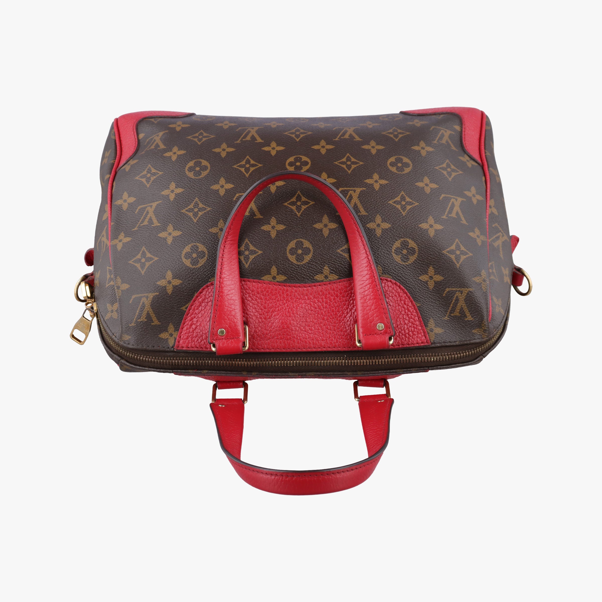 Pre-owned Louis Vuitton RETIRO PM brown×CERISE Monogram Canvas×calf leather M40546 shoulderbag | stylenewstar