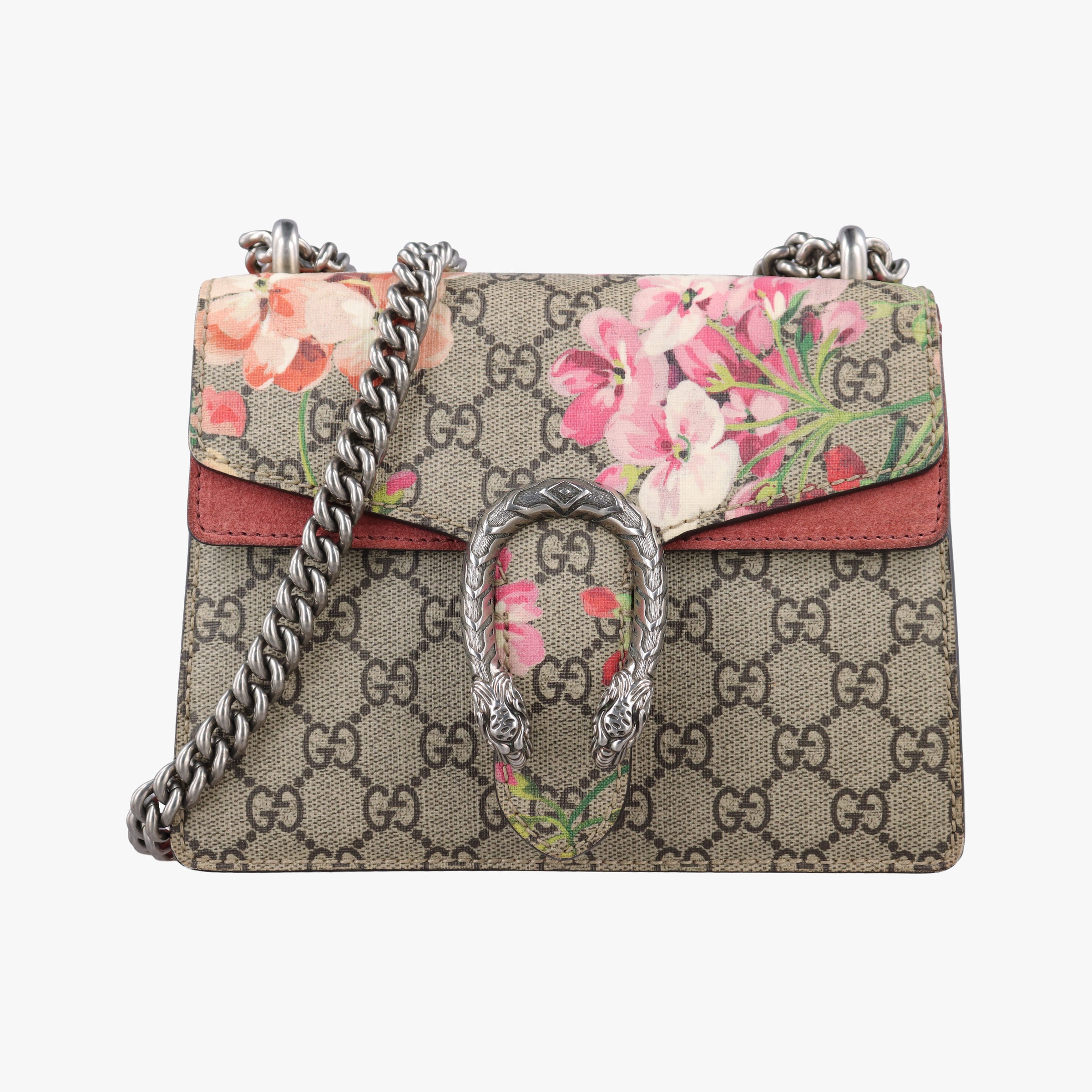 Pre-owned Gucci Dionysus beige×red×multi PVC coated canvas×suede 421970 shoulderbag | stylenewstar