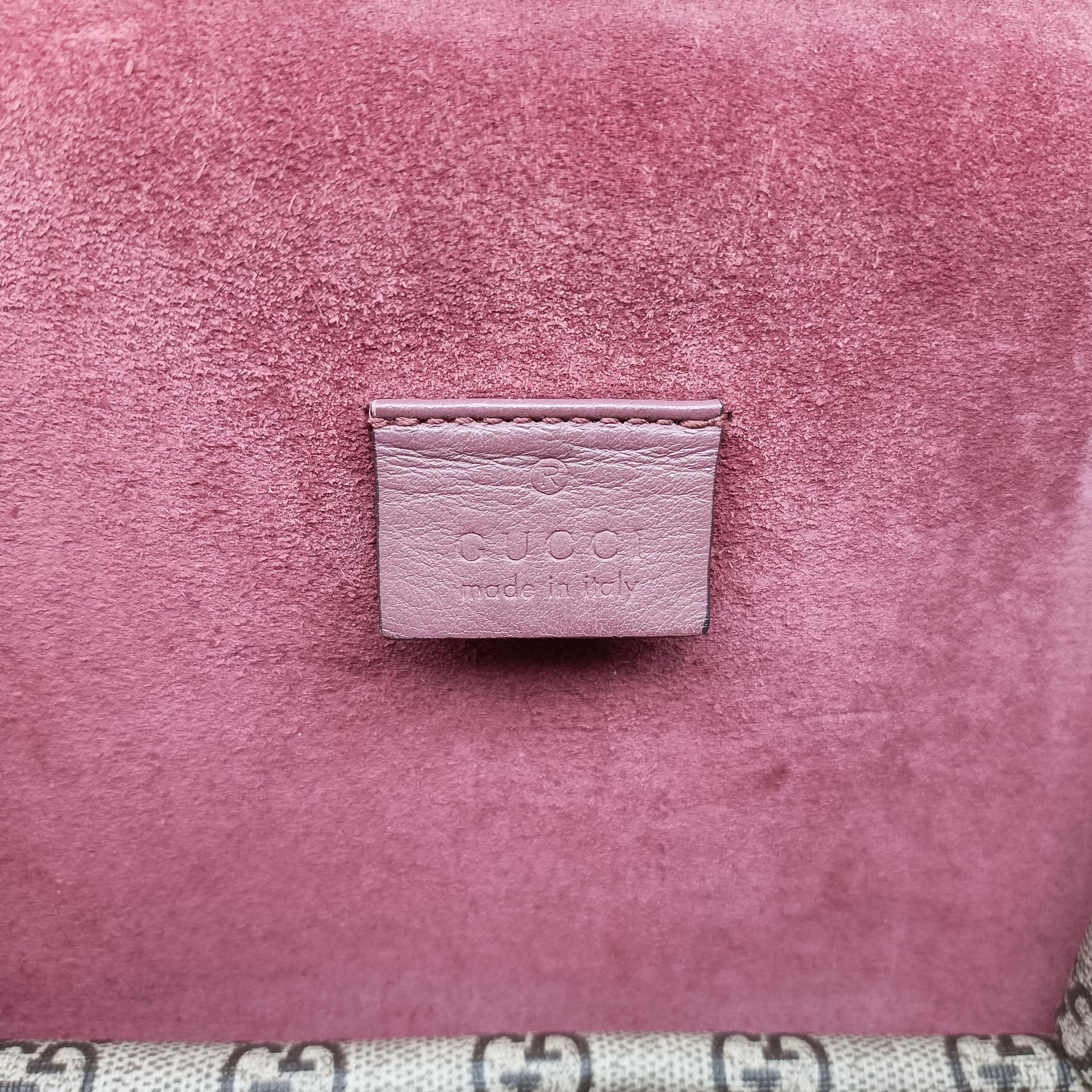 Pre-owned Gucci Dionysus beige×red×multi PVC coated canvas×suede 421970 shoulderbag | stylenewstar