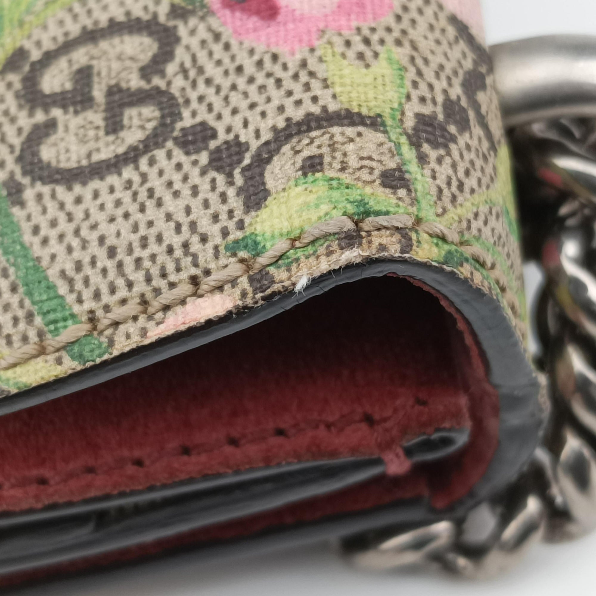 Pre-owned Gucci Dionysus beige×red×multi PVC coated canvas×suede 421970 shoulderbag | stylenewstar